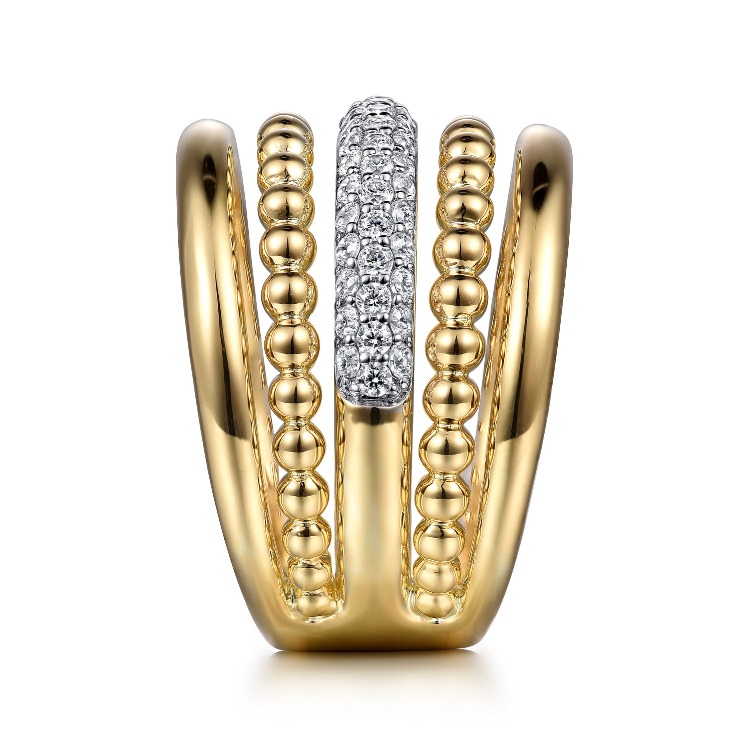 Bujukan Diamond Ladies Easy Stackable Ring in 14K Yellow Gold, photograph 4