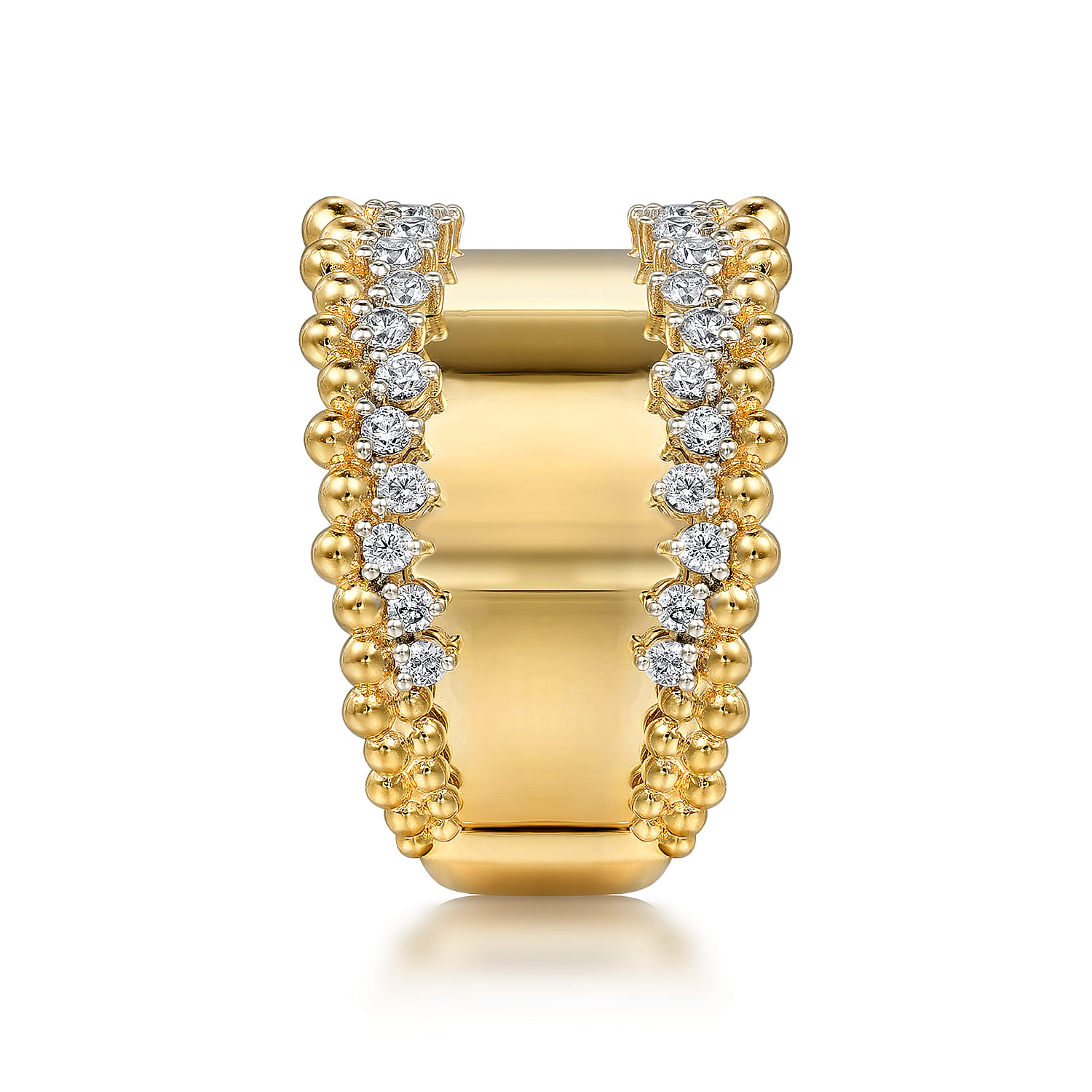 Bujukan Diamond Wide Band Ring in 14K Yellow Gold, photograph 4