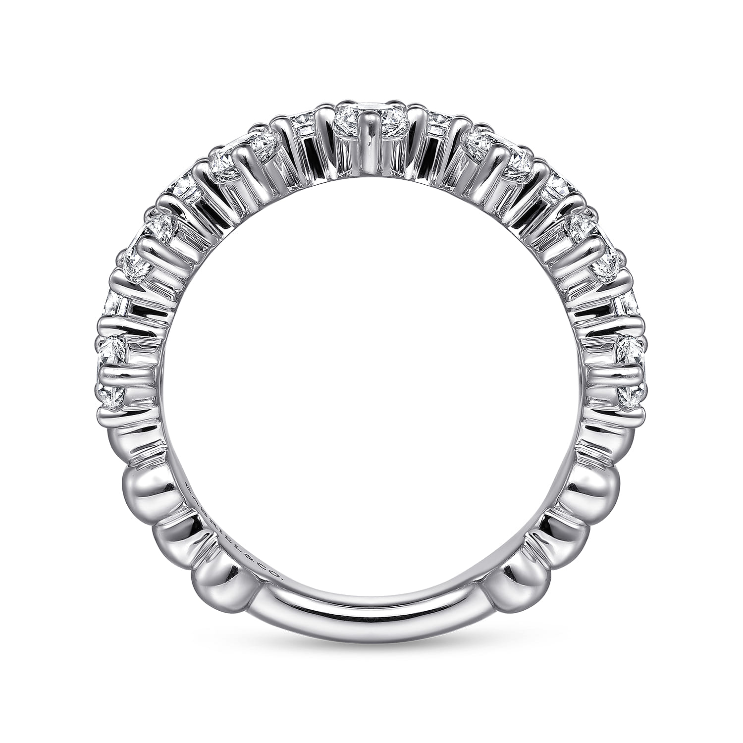Diamond Cluster Station Ring in 14K White Gold, photograph 2