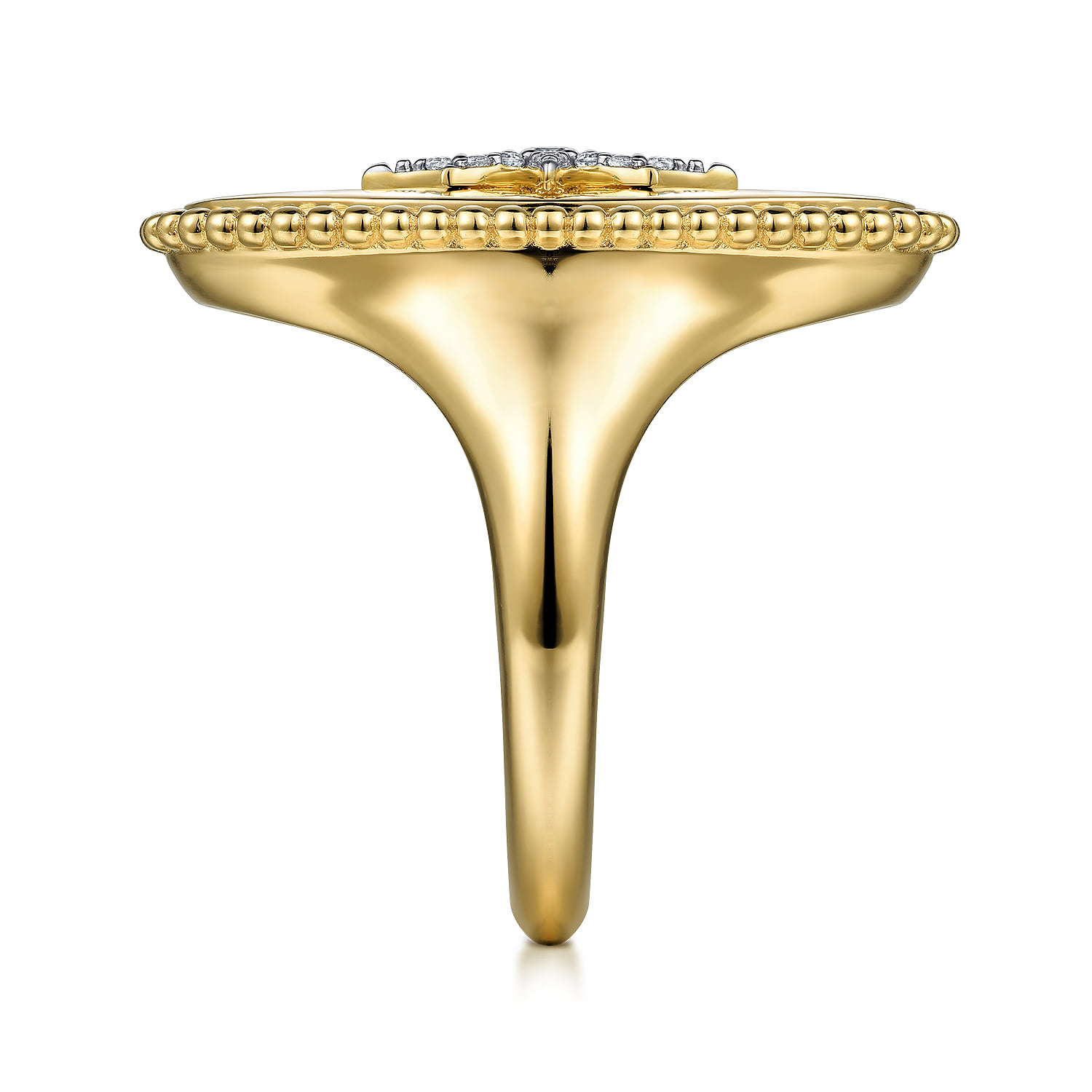 Bujukan Diamond Starburst Signet Ring in 14K Yellow Gold, photograph 4