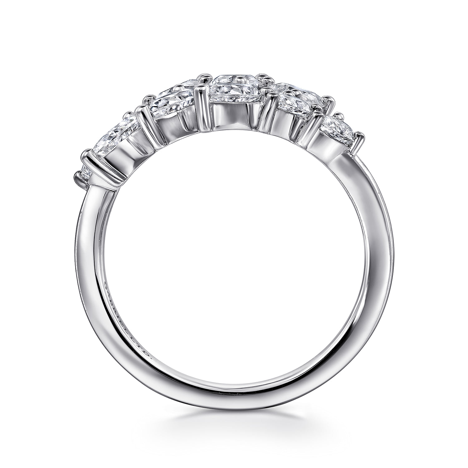 Diamond Bypass Ring in 18K White Gold, photograph 2