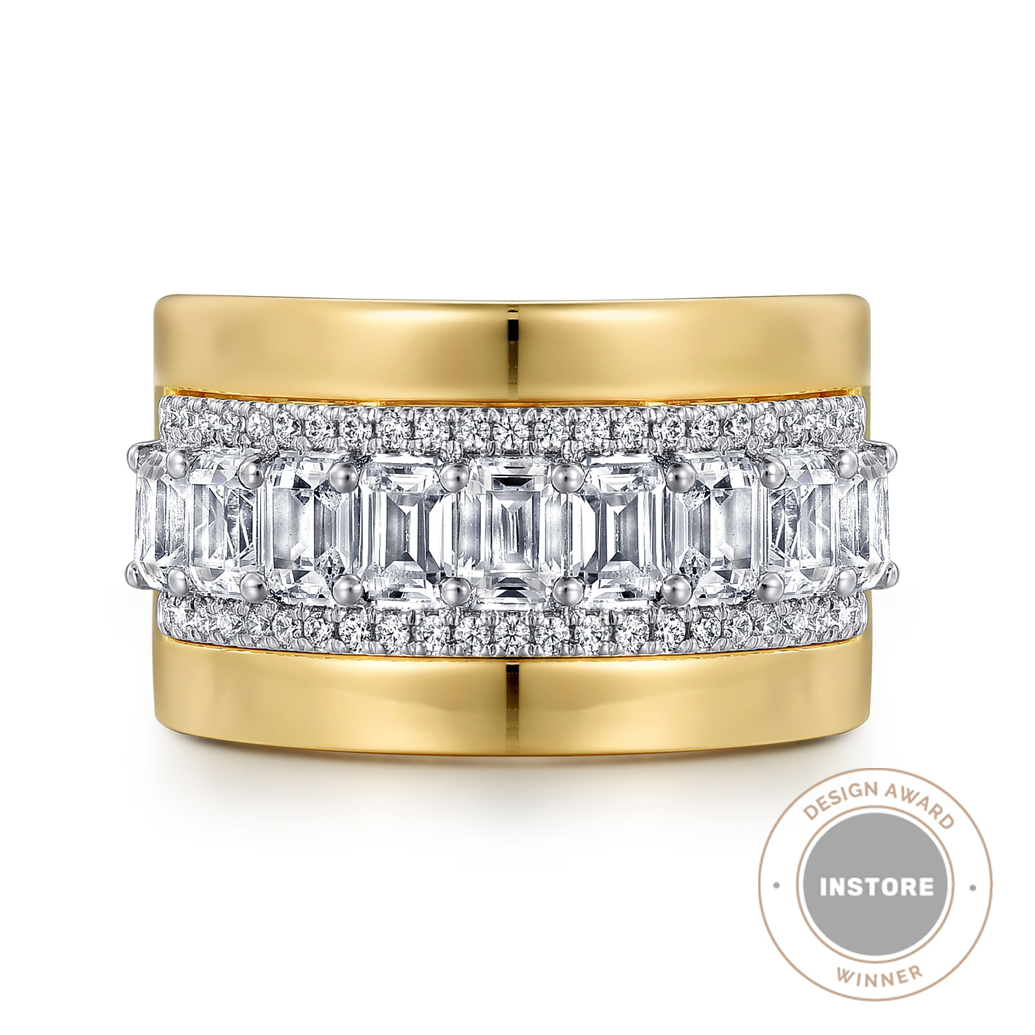 ◆【美品】Arizona Freedom 18K バングル B-19b 18K White-Yellow Gold Diamond Wide Band Ring @ $16300. Shop