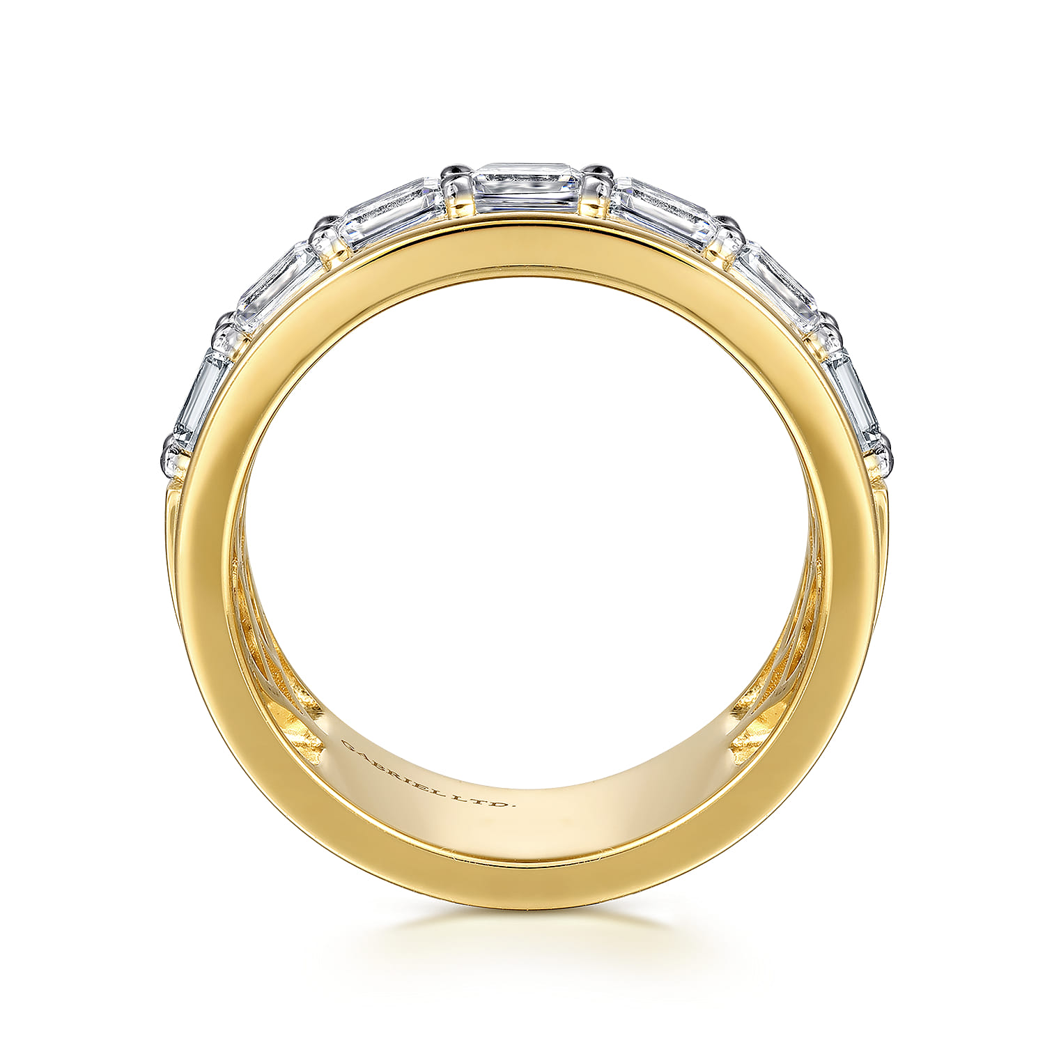 Diamond Cigar Band in 18K Yellow Gold, photograph 2