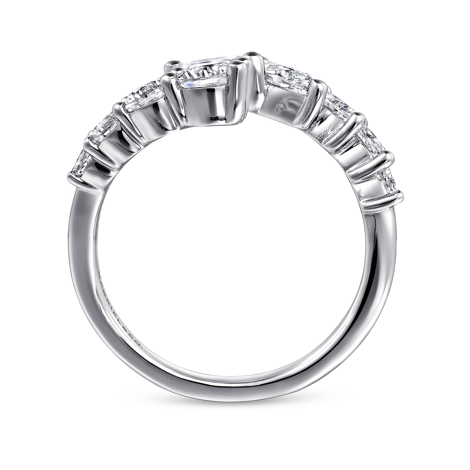 Diamond Bypass Ring in 18K White Gold, photograph 2
