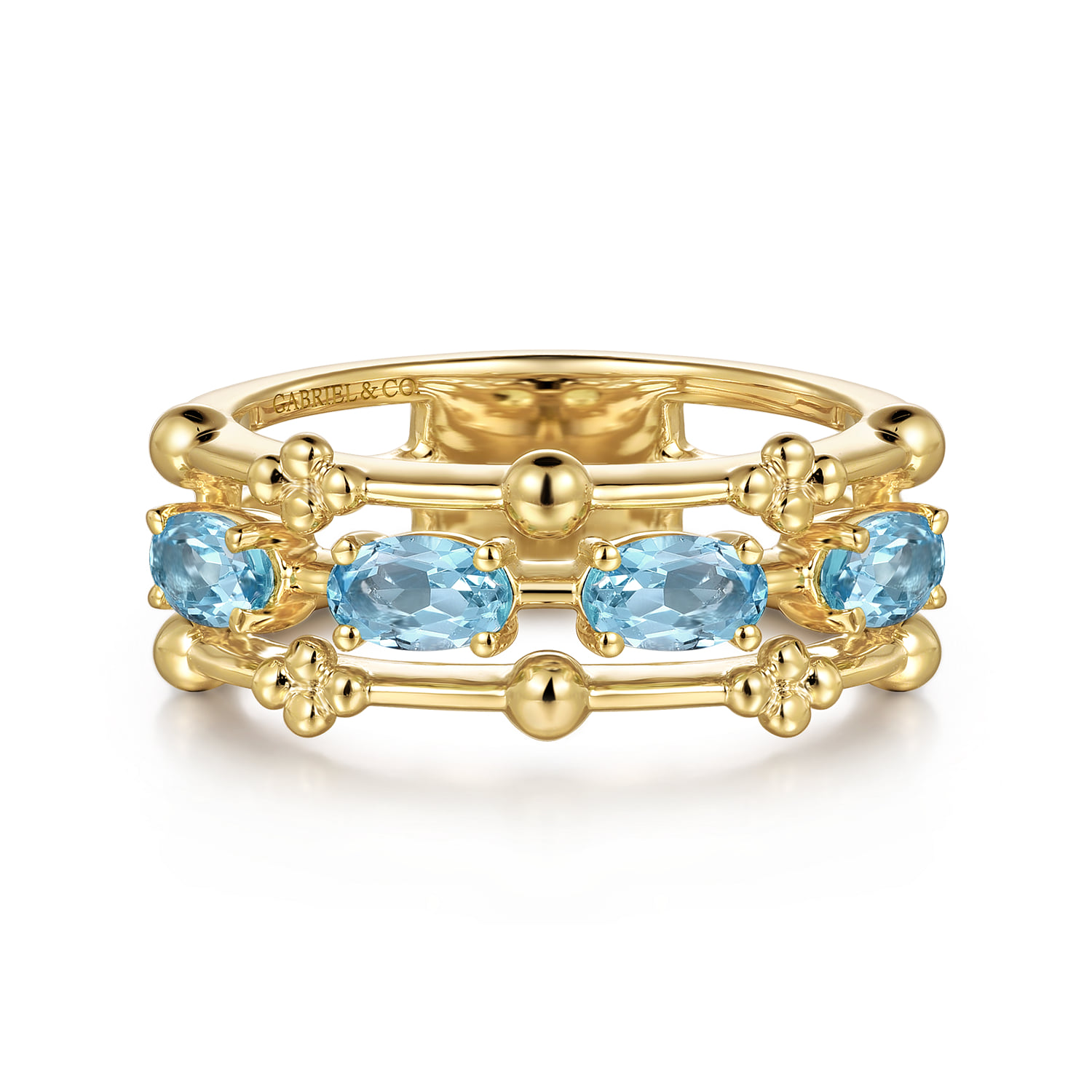 Blue Topaz Easy Stackable Ring