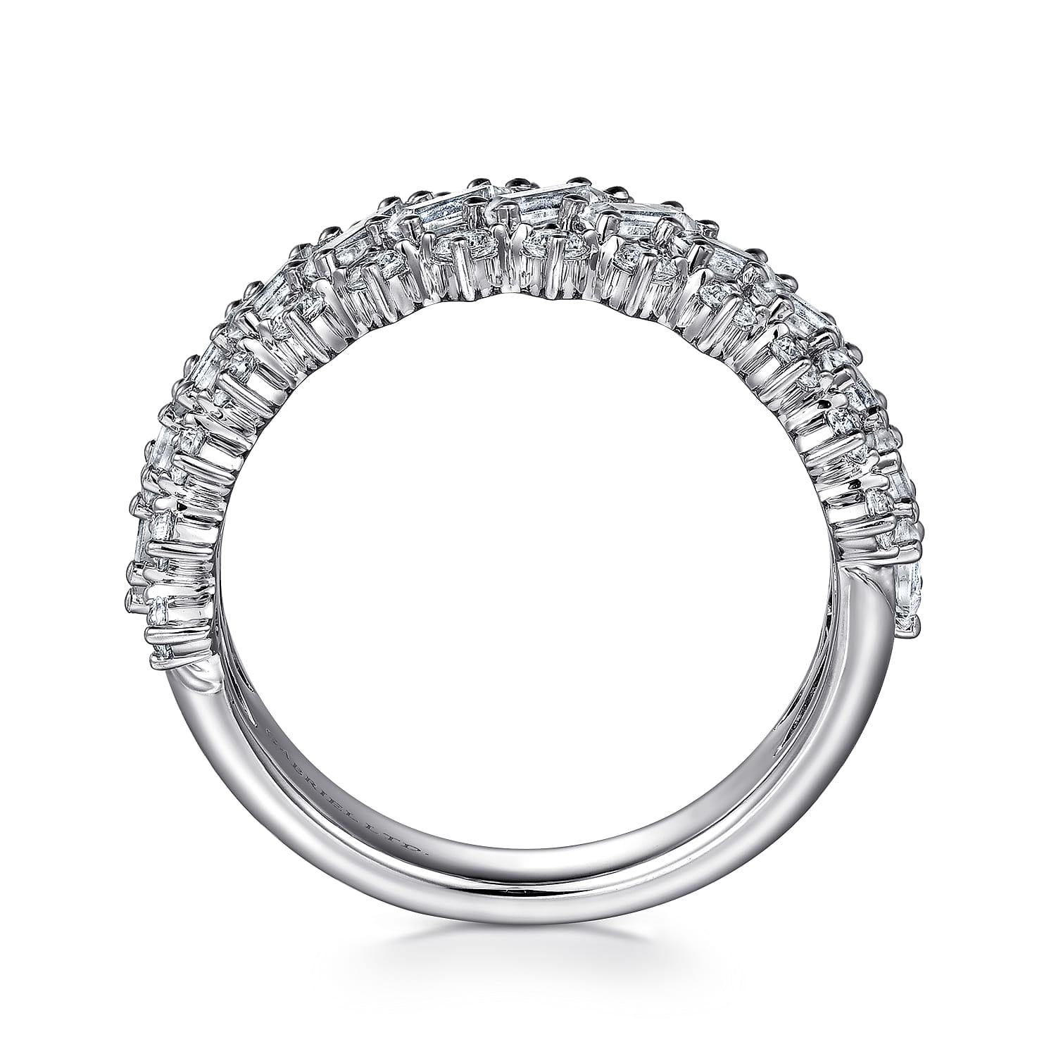 Baguette Diamond Fashion Ring in 18K White Gold, photograph 2