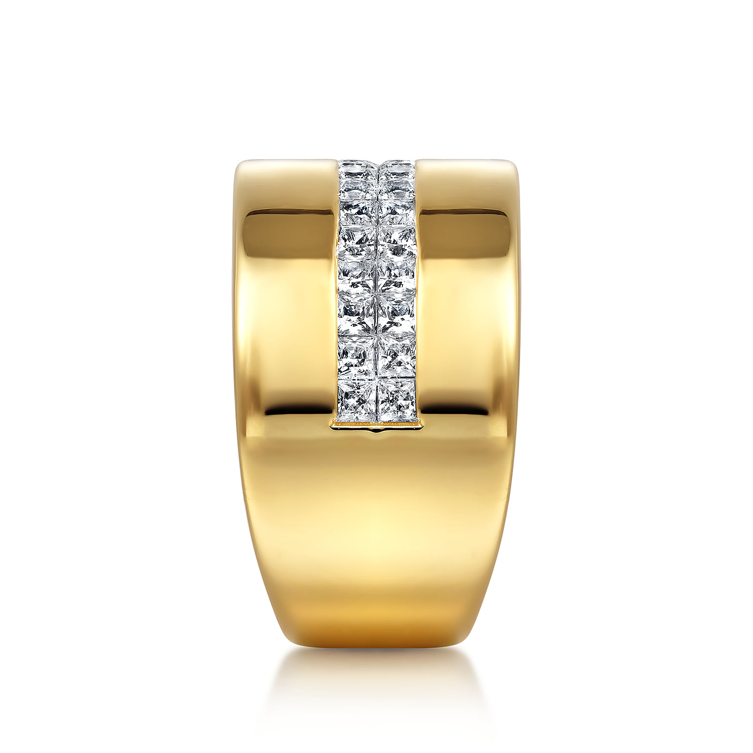 Diamond Cigar Band in 18K Yellow Gold, photograph 4