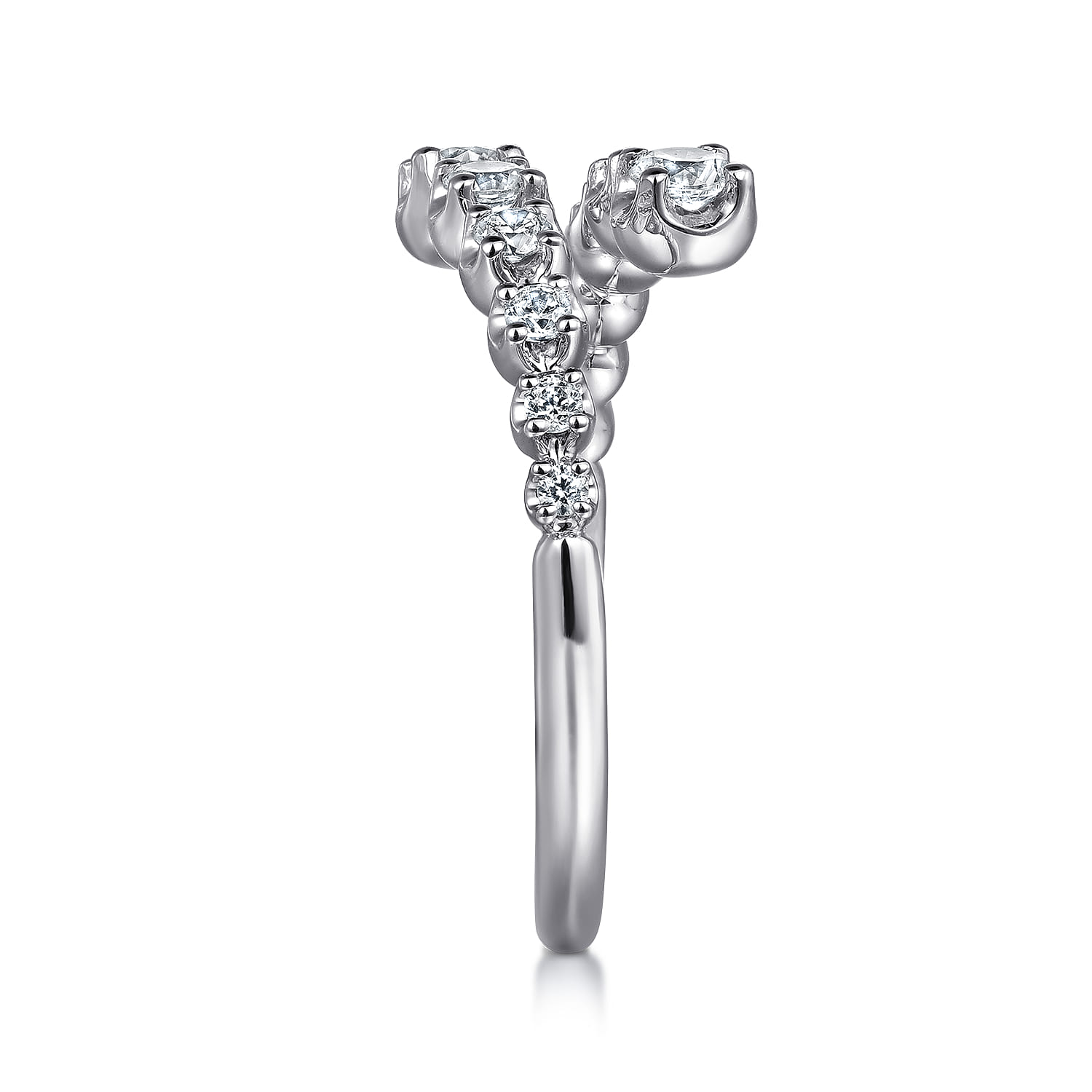 Diamond Bypass Ring in 14K White Gold, photograph 4