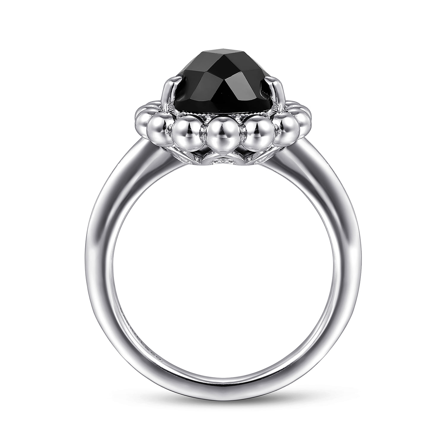 Bujukan Pear Shape Onyx Lady's Ring in Sterling Silver, photograph 2