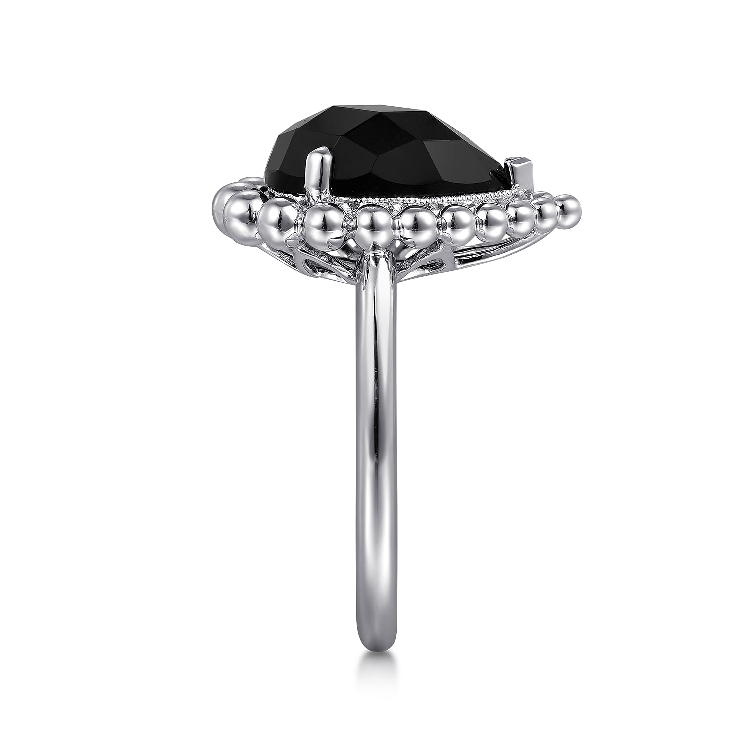 Bujukan Pear Shape Onyx Lady's Ring in Sterling Silver, photograph 4