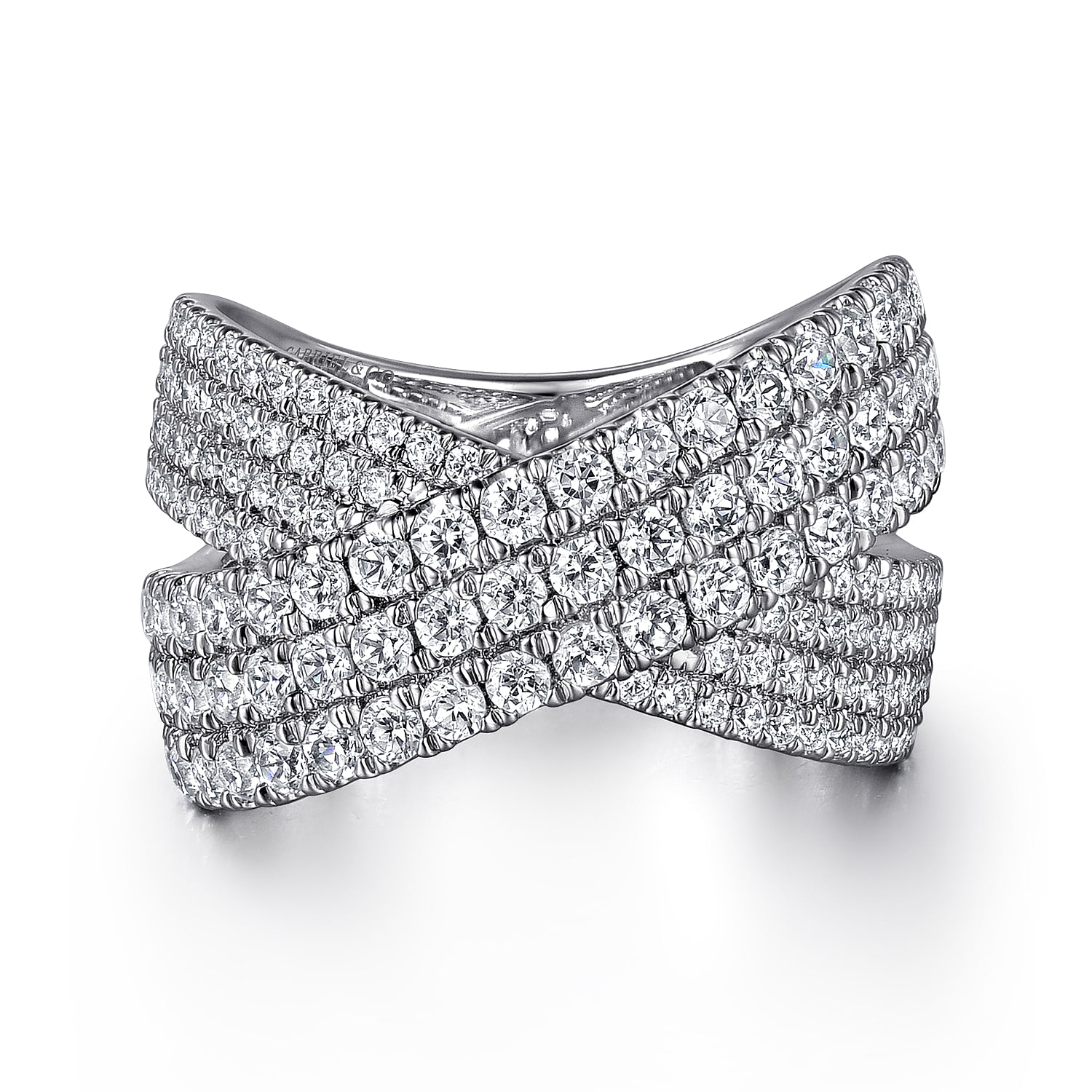 Diamond Ladies' Criss Cross Ring in 14K White Gold