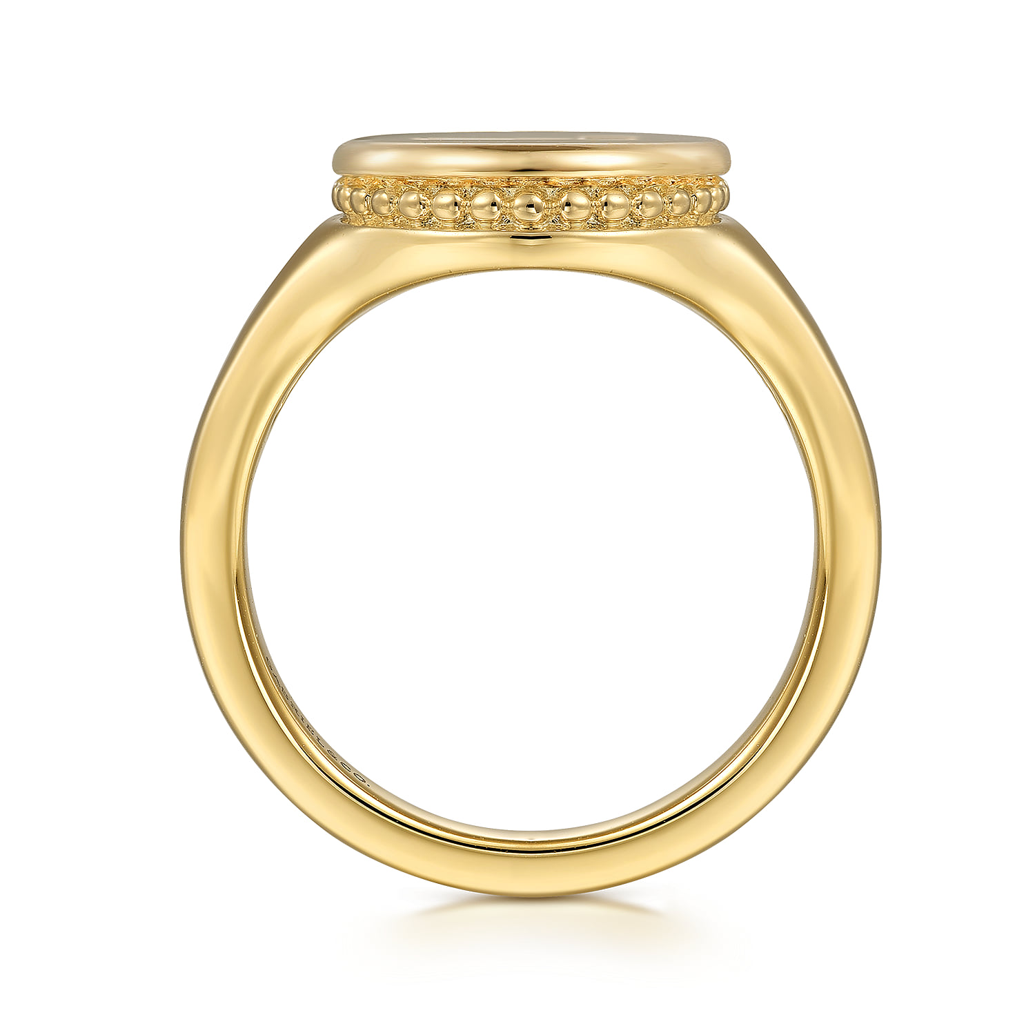 Bujukan diamond Signet Ring in 14K Yellow Gold, photograph 2