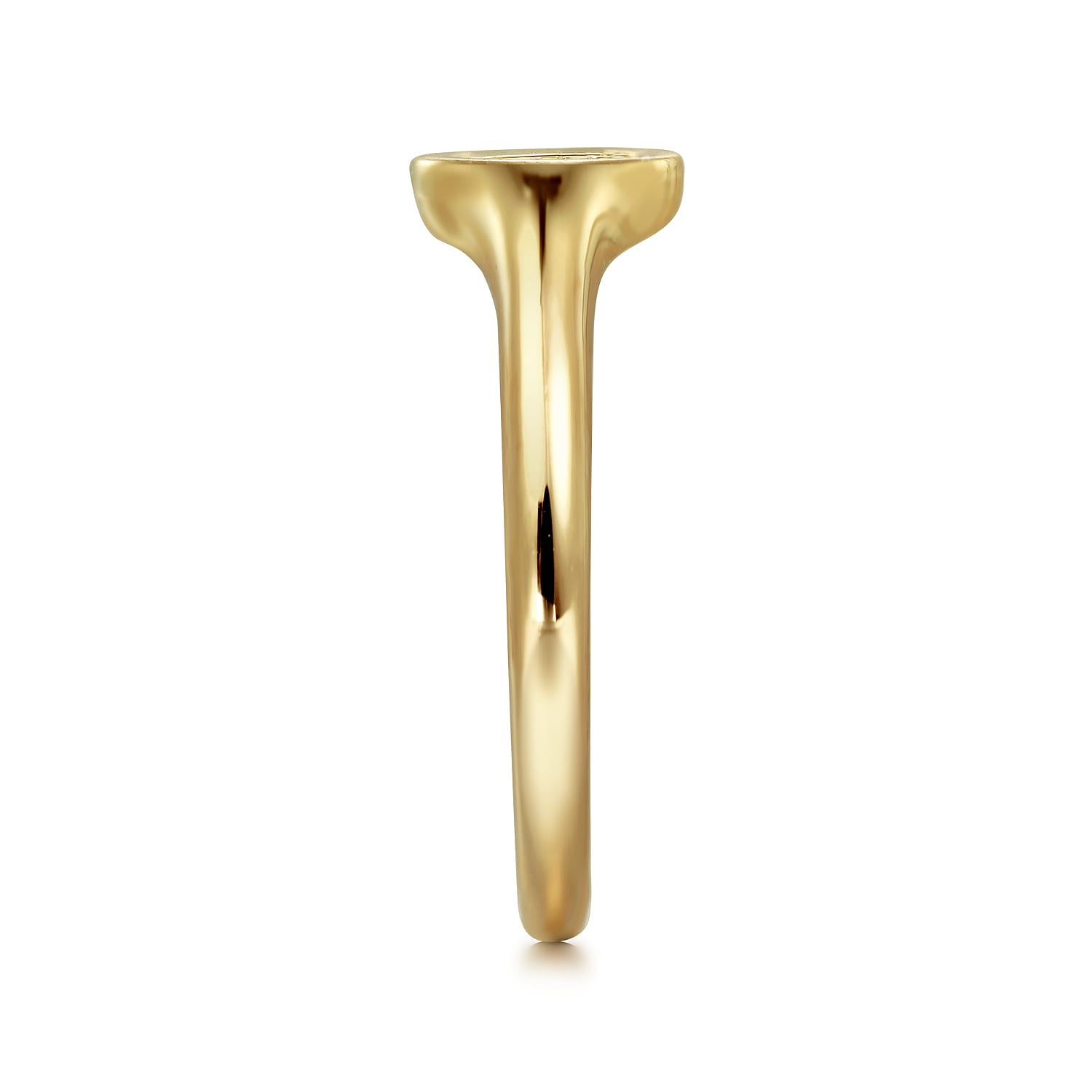 Pave Diamond Signet Promise Ring in 14K Yellow Gold, photograph 4