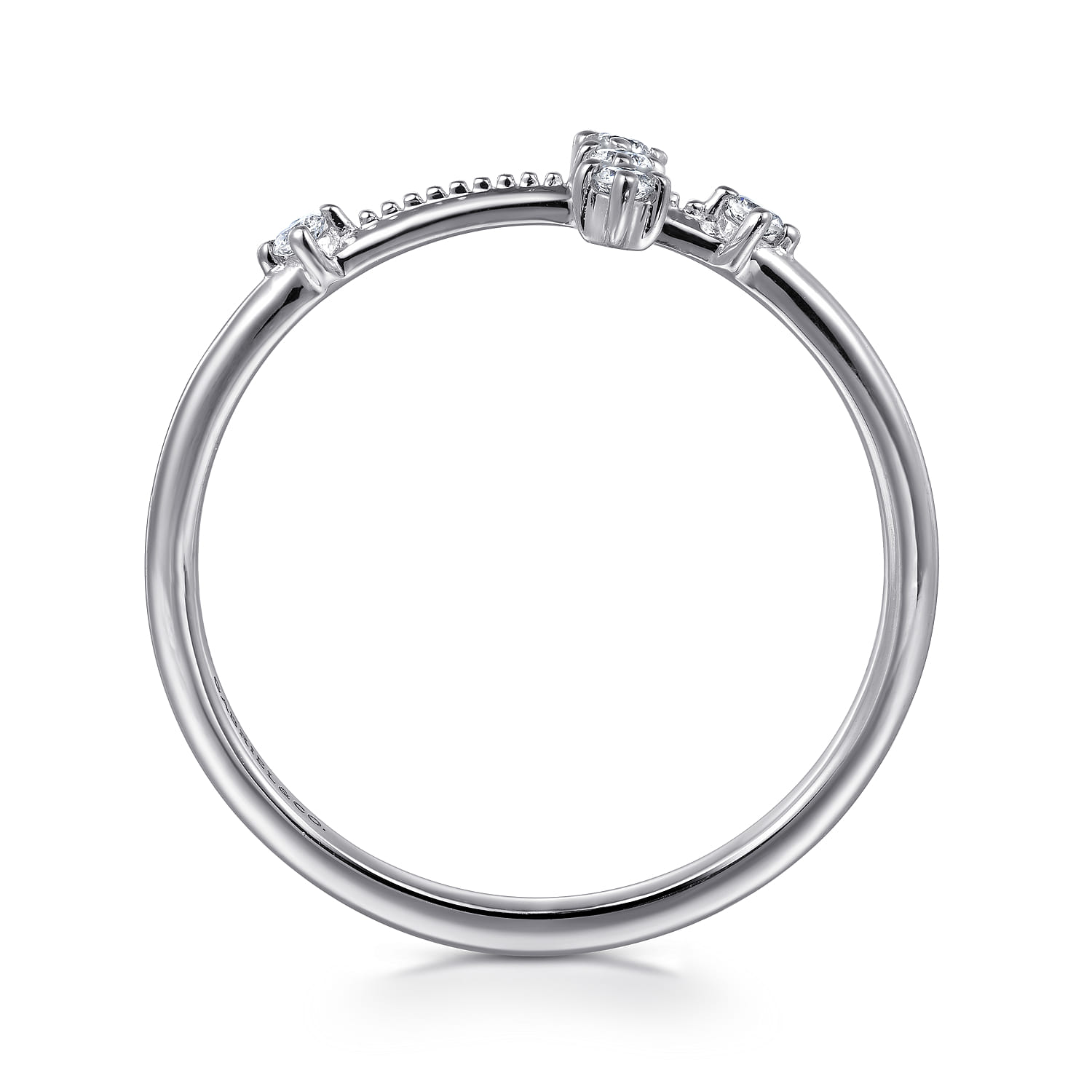 Diamond Cross Ring in 14K White Gold, photograph 2