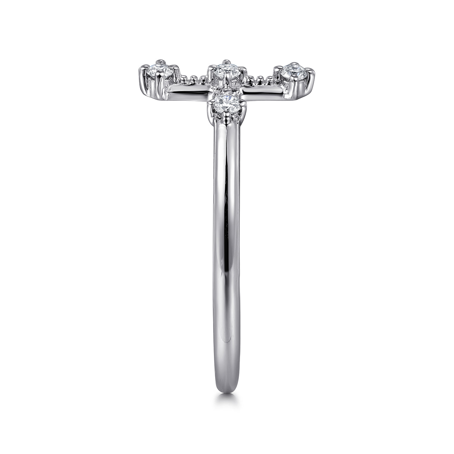 Diamond Cross Ring in 14K White Gold, photograph 4