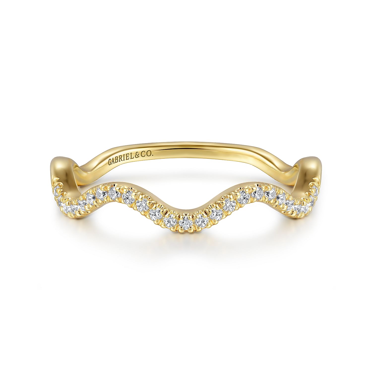 14K Yellow Gold Diamond Wave Stackable Ladies Ring @ $825 14K Yellow Gold Diamond Wave Stackable Ladies Ring @ $825