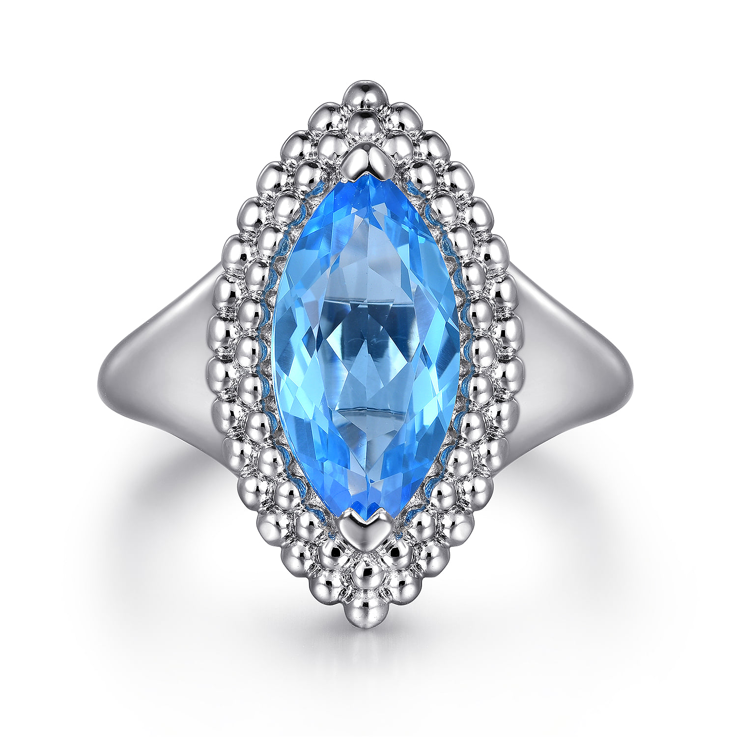 Marquise Shape London Blue Topaz Bujukan Fashion Ladies Ring