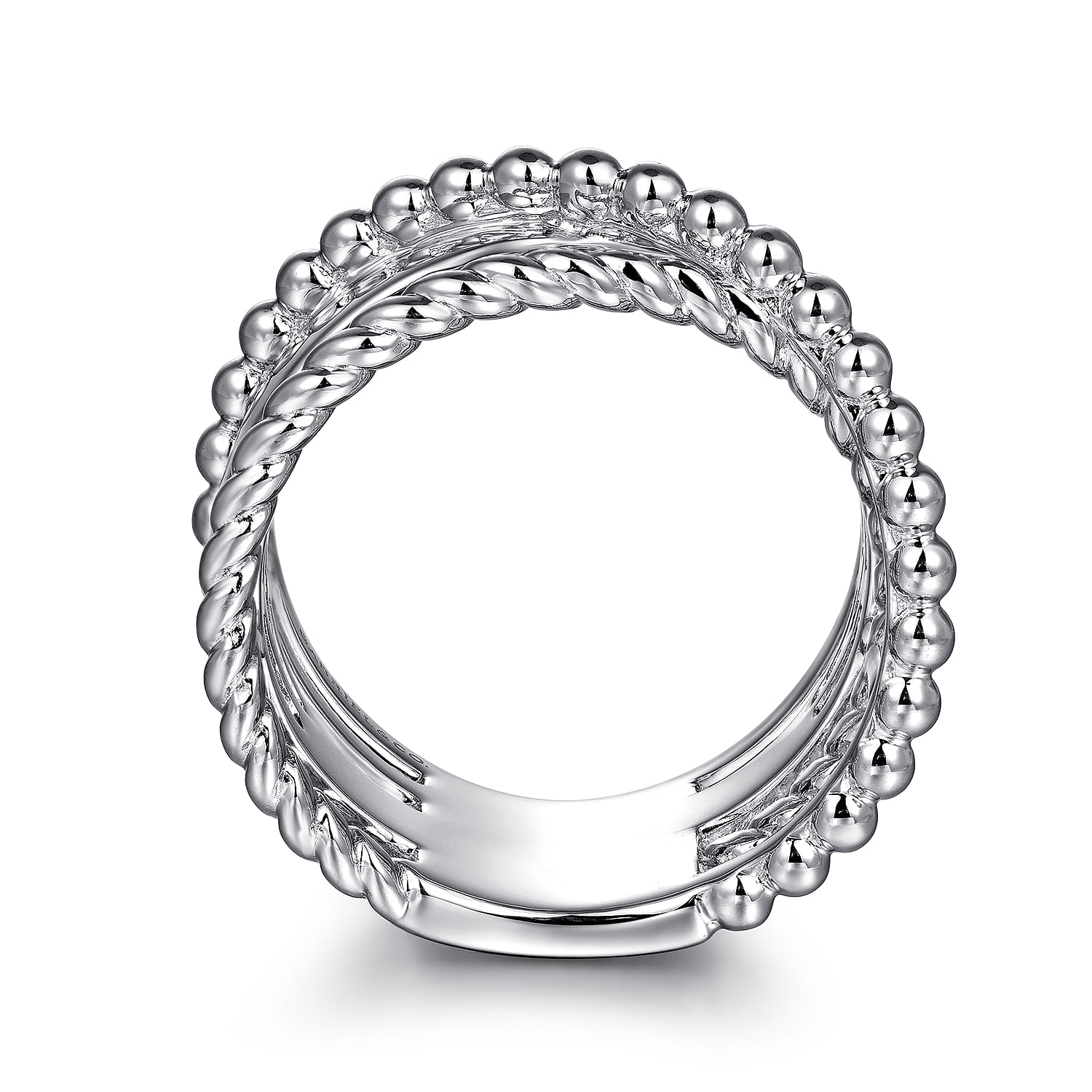 White Sapphire Bujukan Twisted Ladies Ring in Sterling Silver, photograph 2