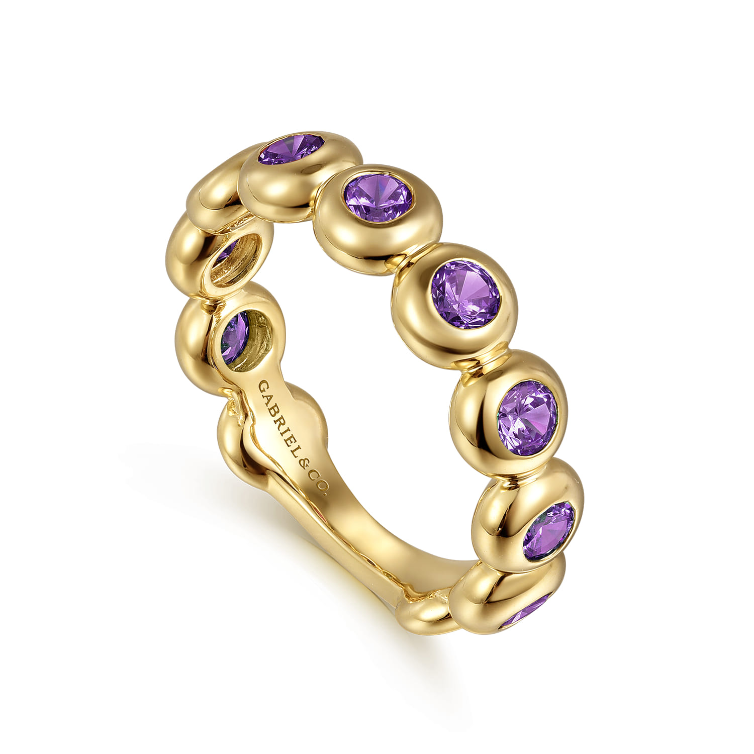 AM - Amethyst Ladies Ring in 14K Yellow Gold, photograph 3
