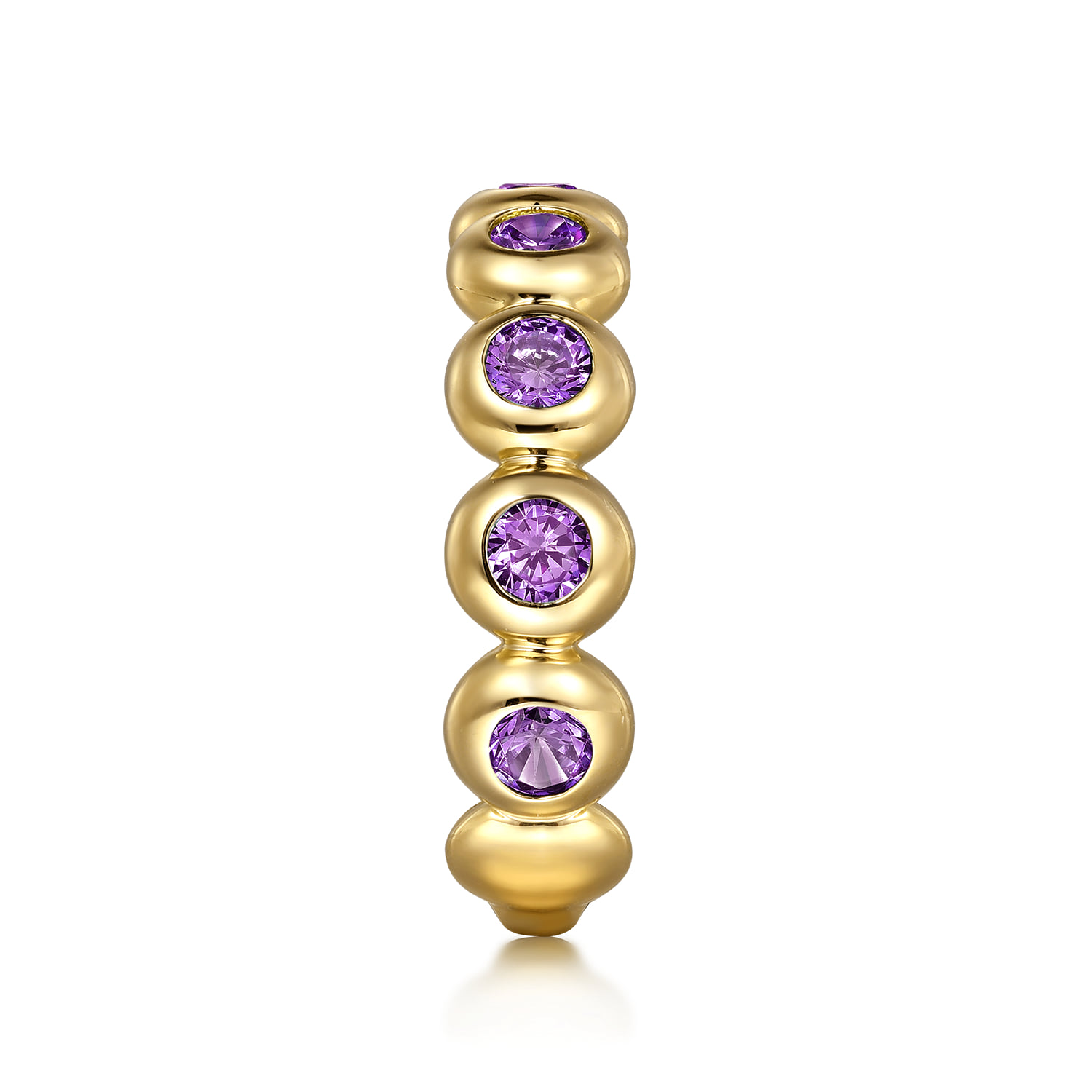 AM - Amethyst Ladies Ring in 14K Yellow Gold, photograph 4