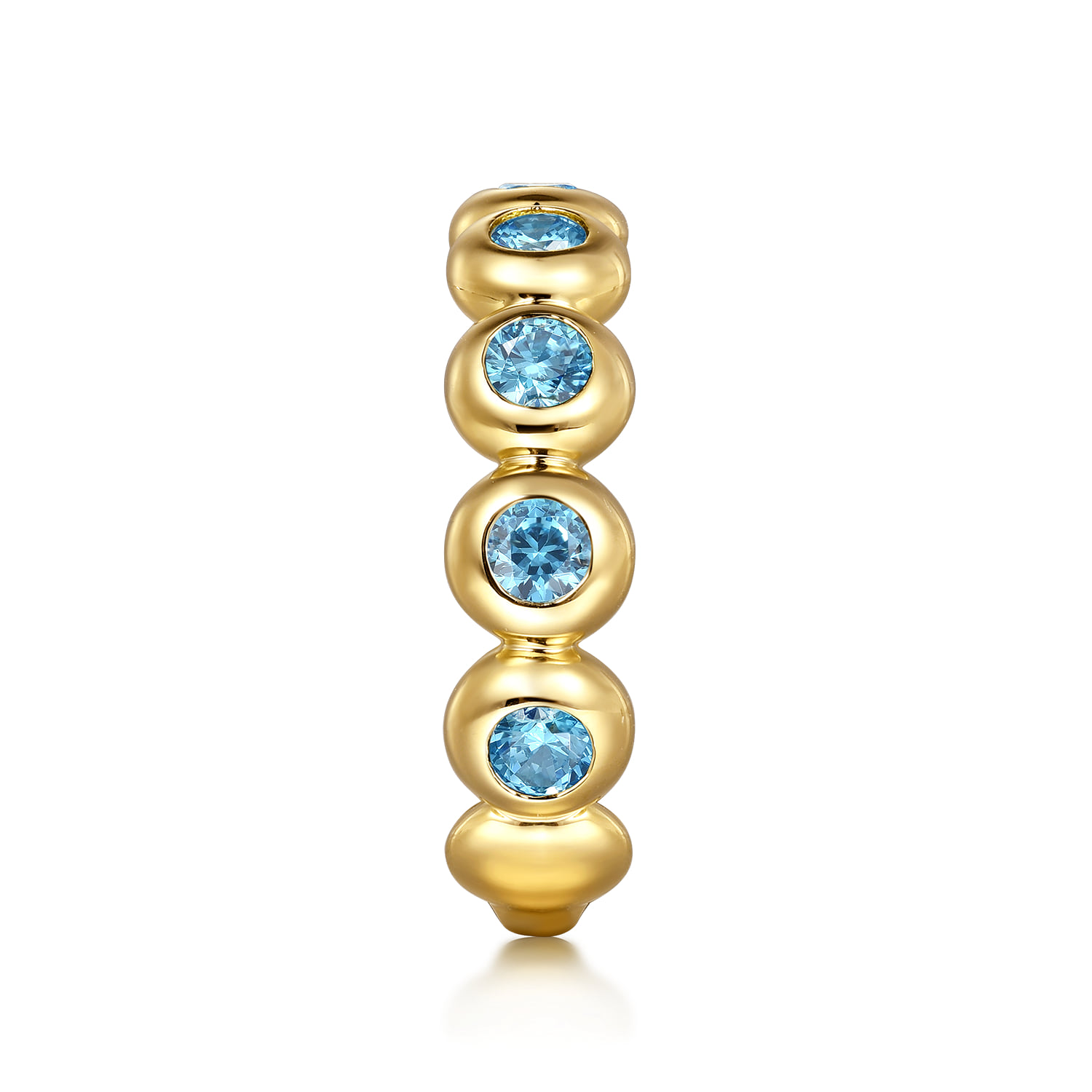 Blue Topaz Ladies Ring in 14K Yellow Gold, photograph 4