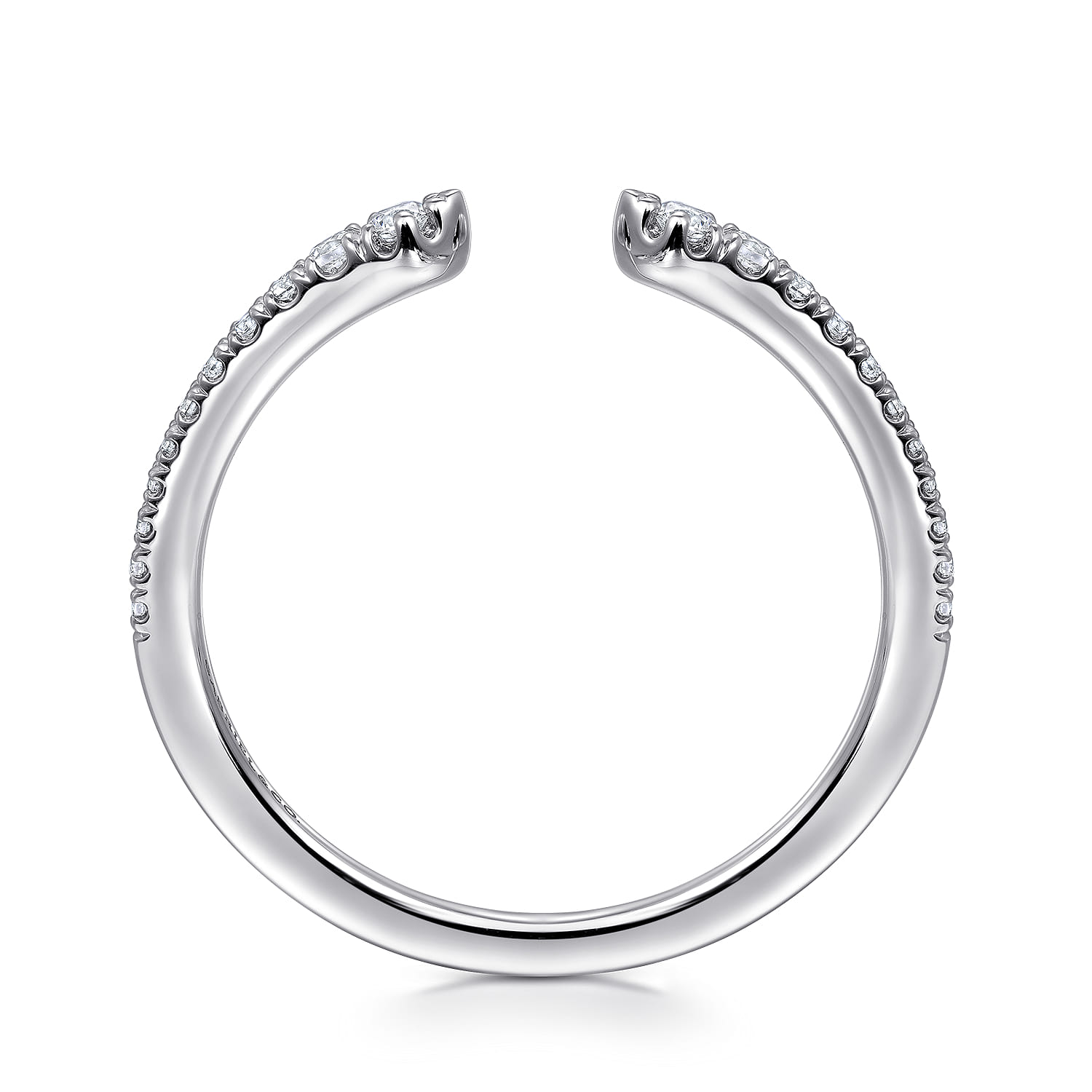 Stackable Open Ring Diamond 0.16ct in 14K White Gold, photograph 2