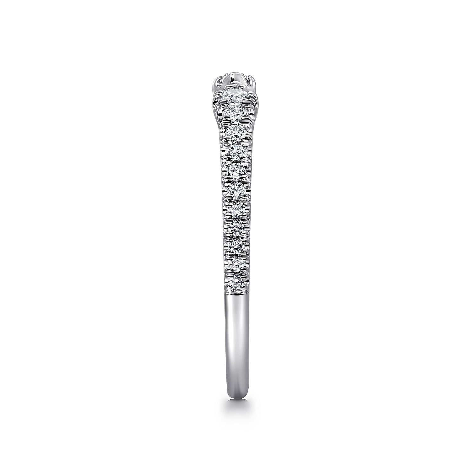 Stackable Open Ring Diamond 0.16ct in 14K White Gold, photograph 4