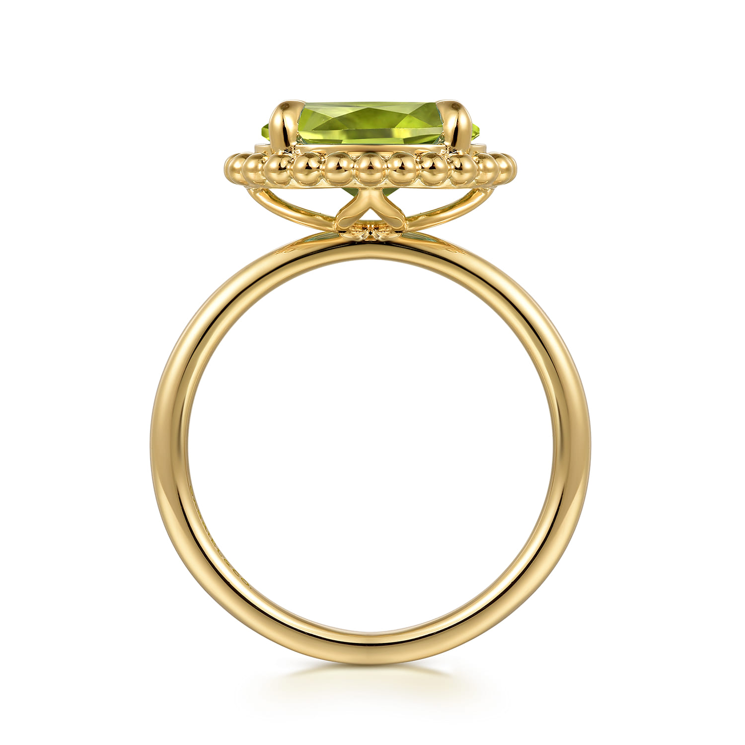 Peridot Bujukan Promise Ring in 14K Yellow Gold, photograph 2