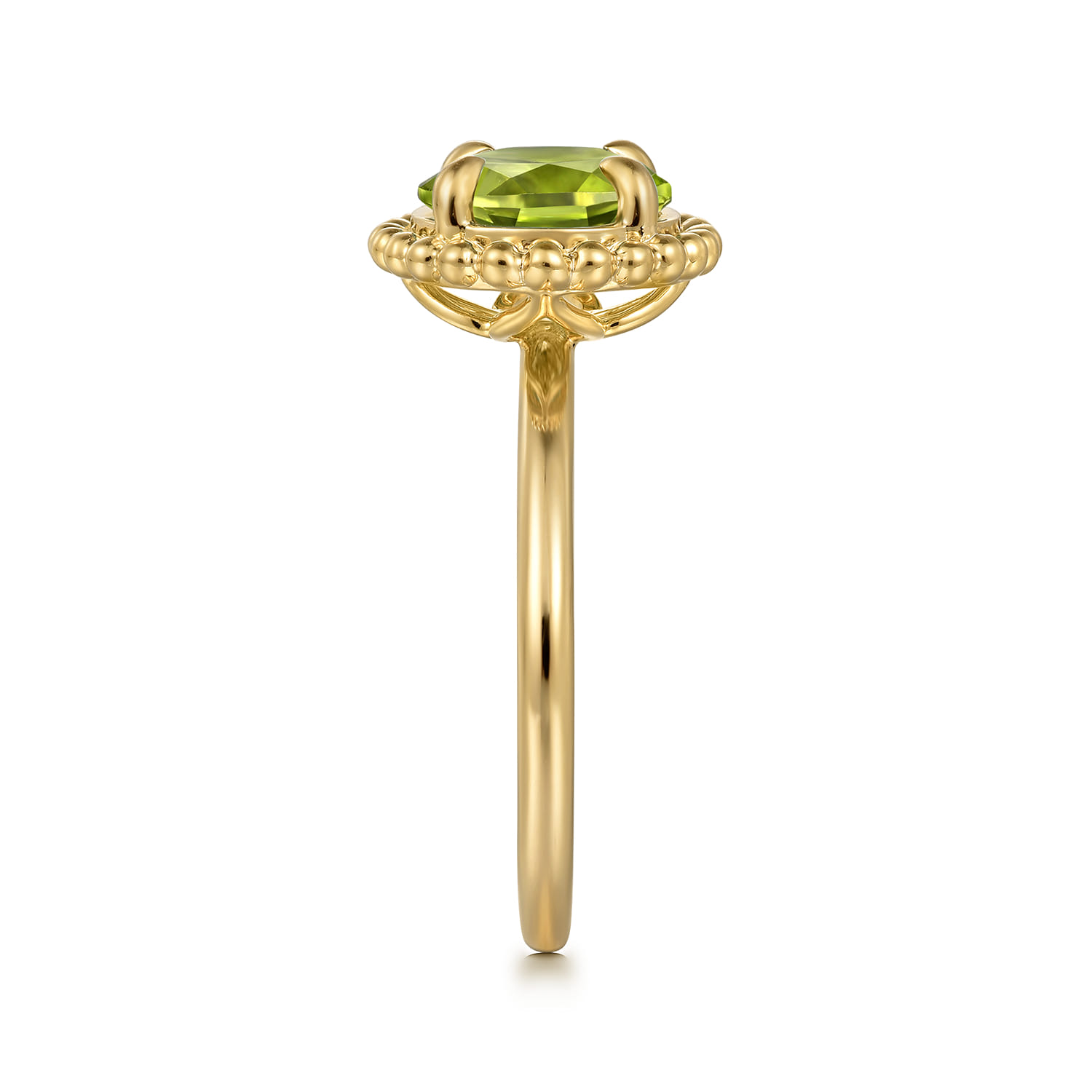 Peridot Bujukan Promise Ring in 14K Yellow Gold, photograph 4