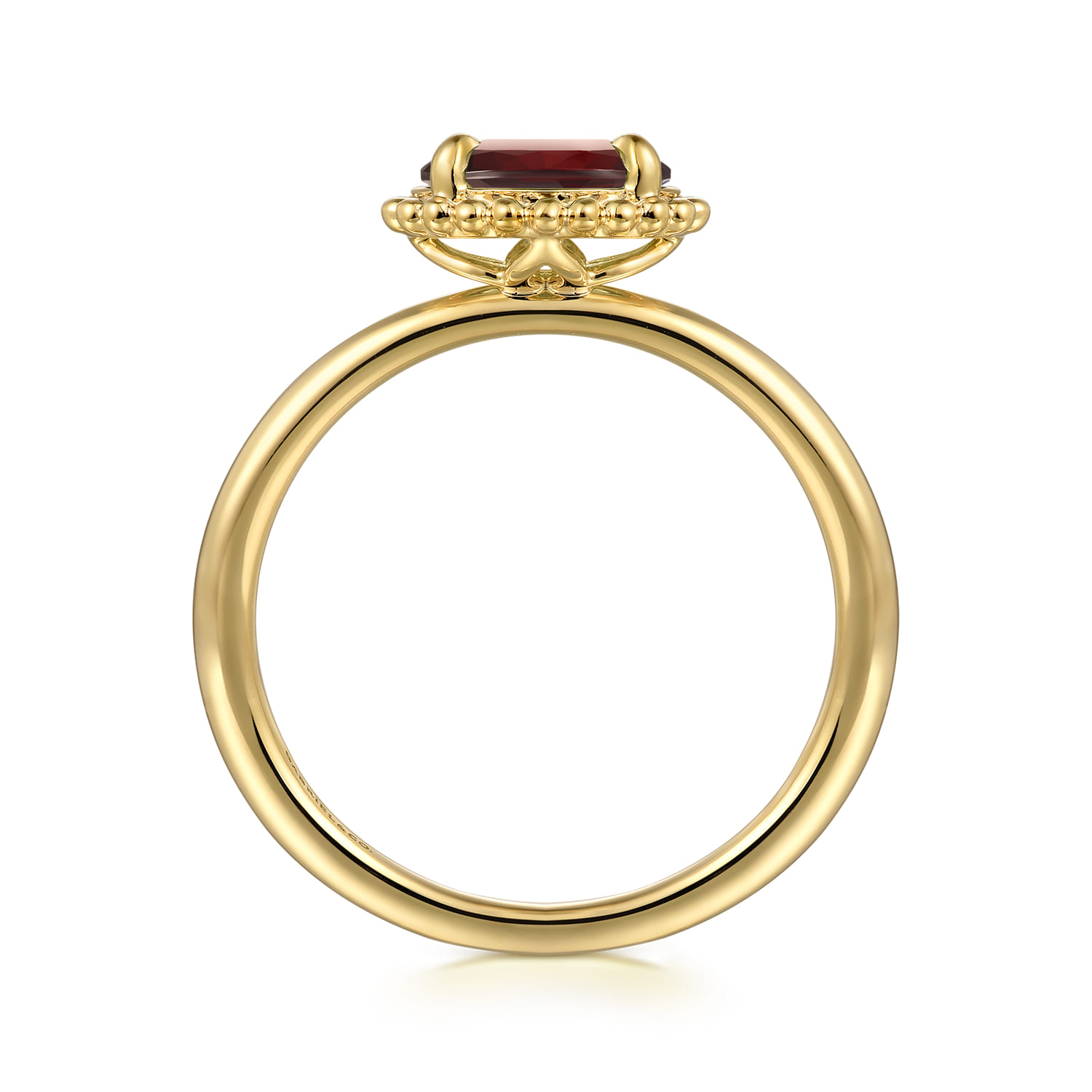 Garnet Bujukan Ladies Ring in 14K Yellow Gold, photograph 2