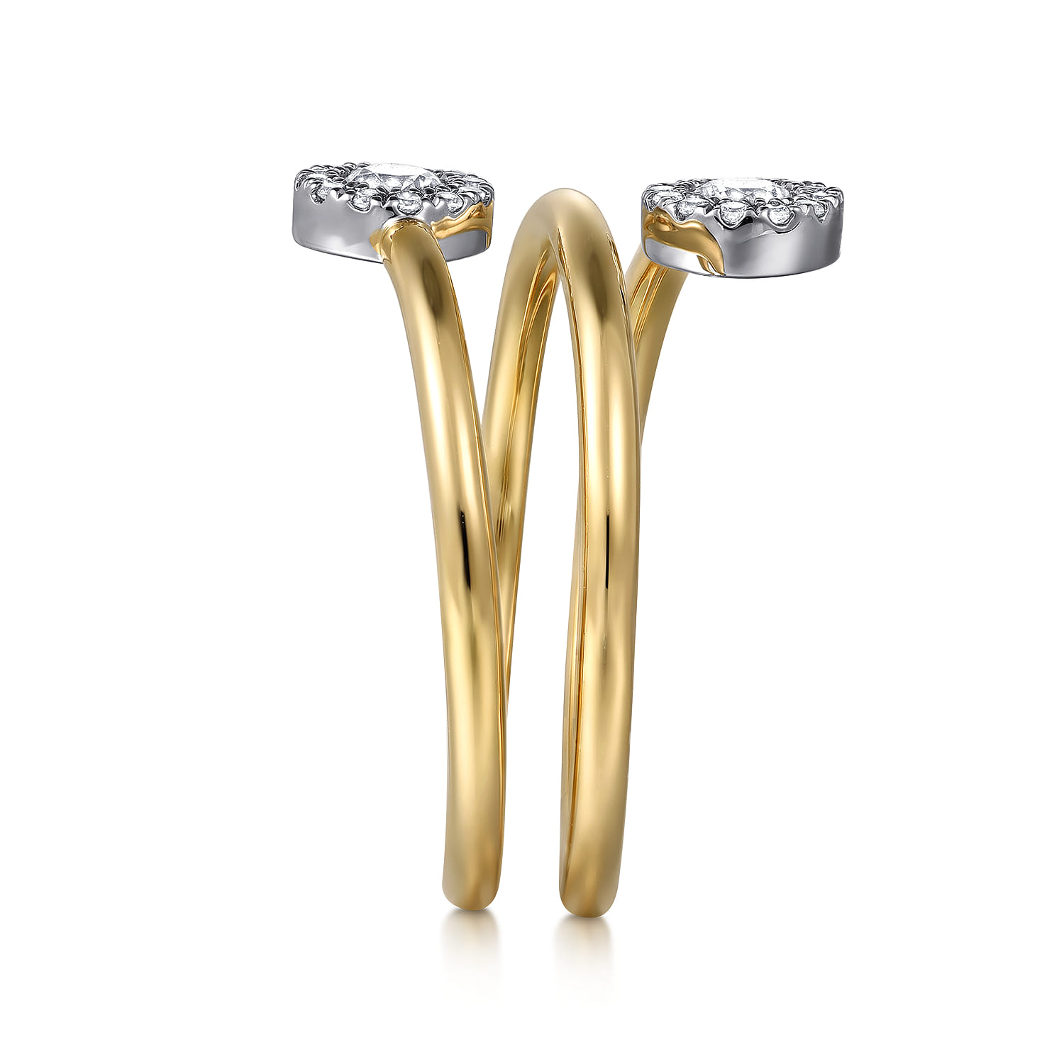 Diamond Wrap Ladies Ring in 14K White/Yellow Gold, photograph 4