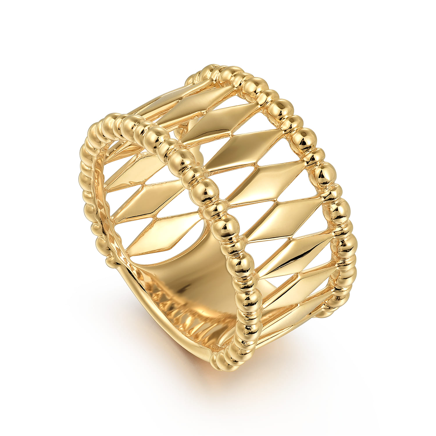 Bujukan Classic Wide Band Ladies Ring in 14K Yellow Gold, photograph 3