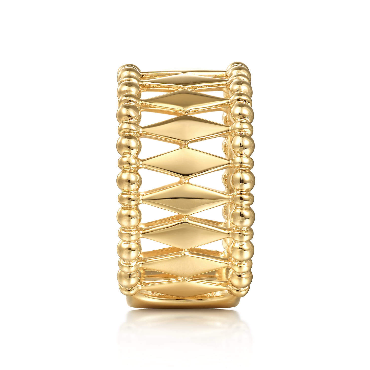 Bujukan Classic Wide Band Ladies Ring in 14K Yellow Gold, photograph 4