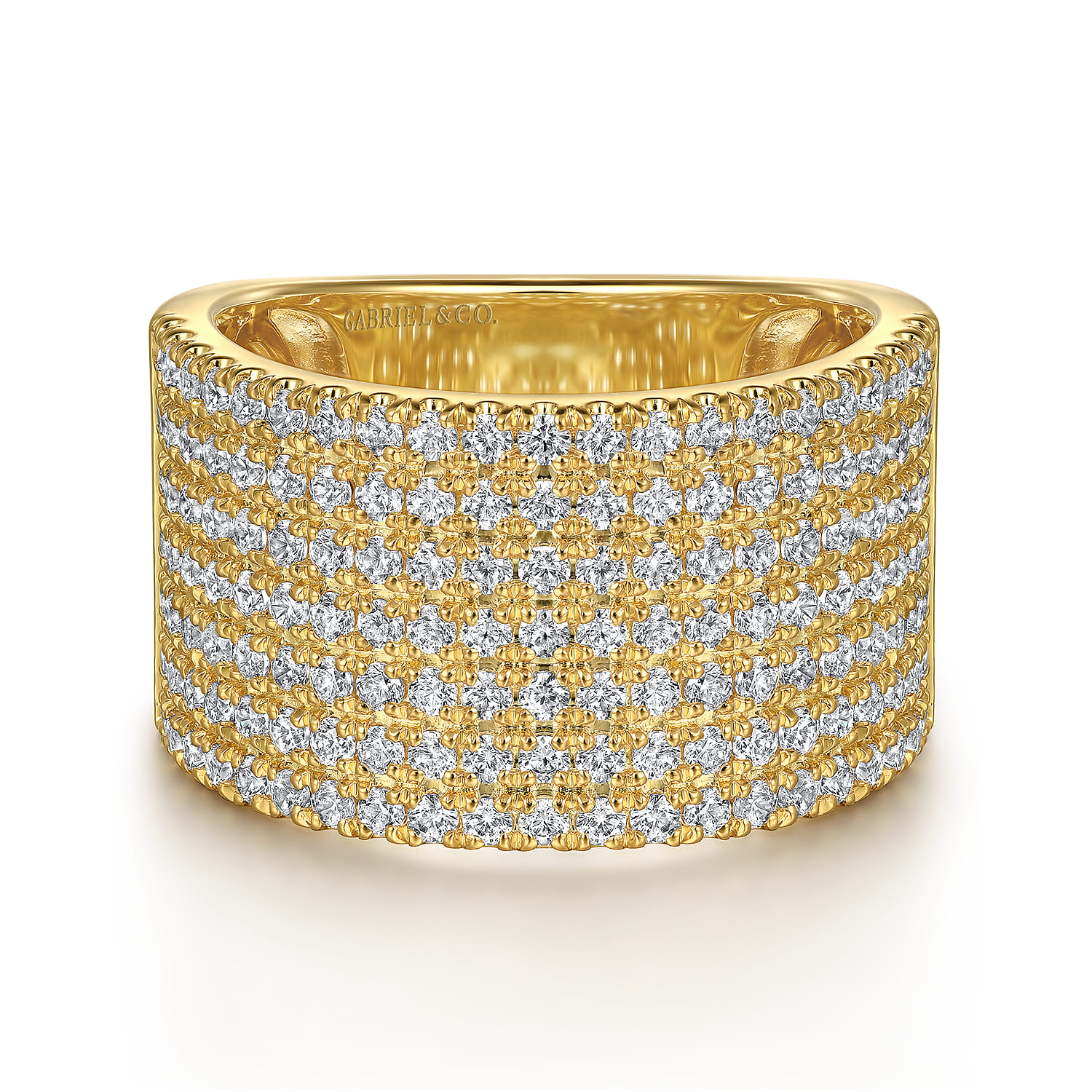 Diamond Wide Band Ladies Ring