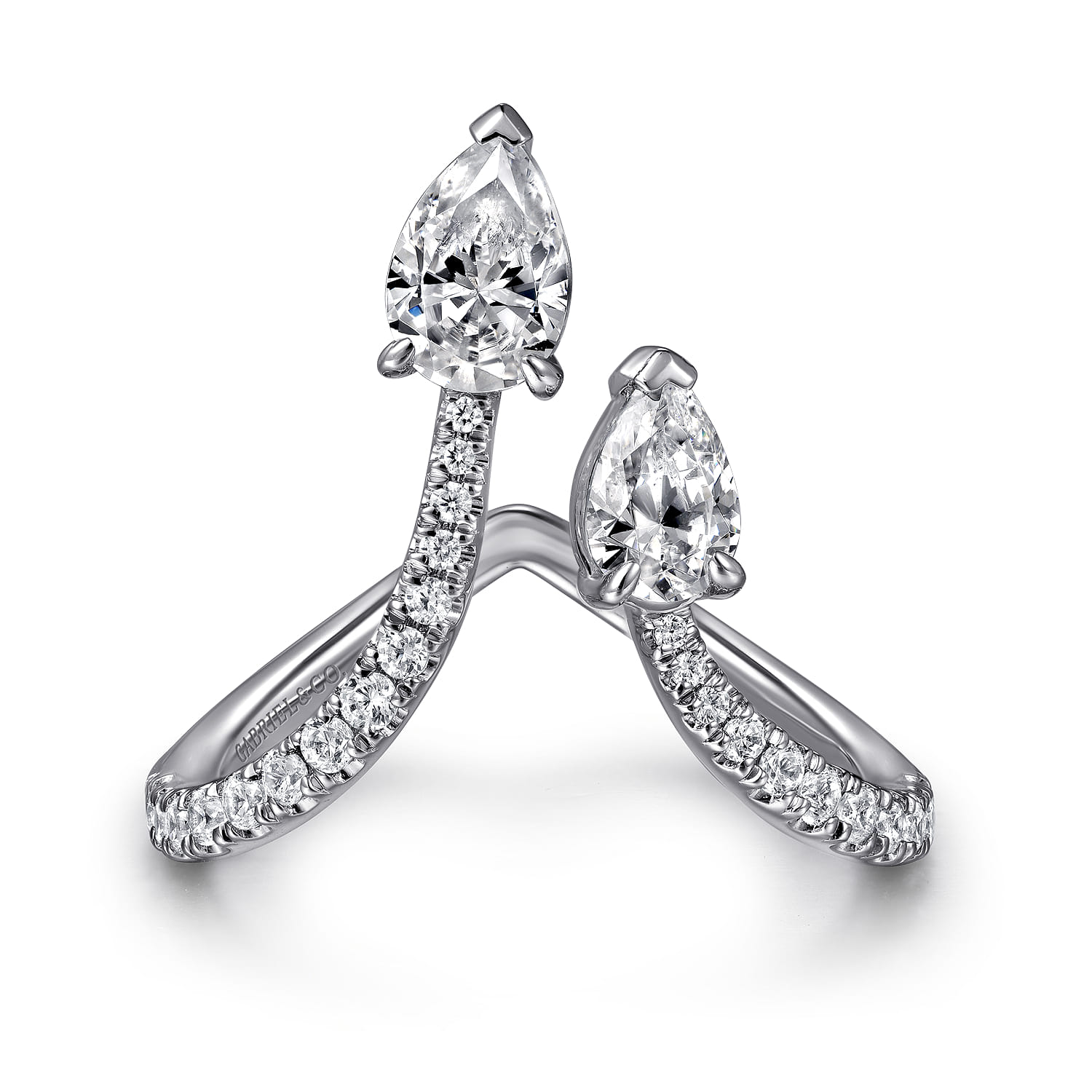 Diamond Open Chevron Ladies Ring