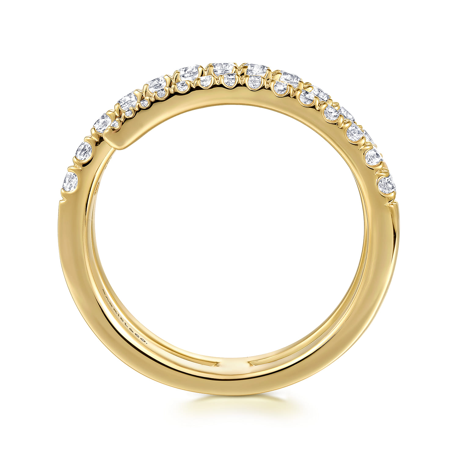 Diamond Spikes Wrap Ladies Ring in 14K Yellow Gold, photograph 2