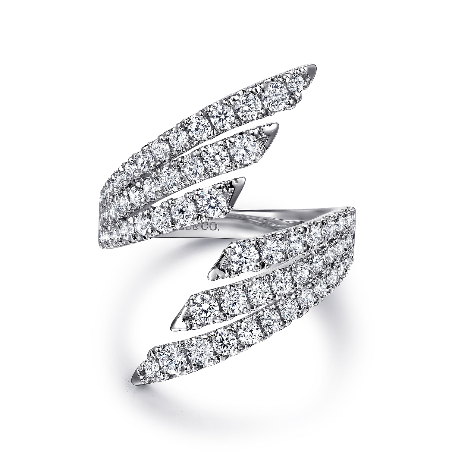 Multi Row Diamond Bypass Ladies Ring