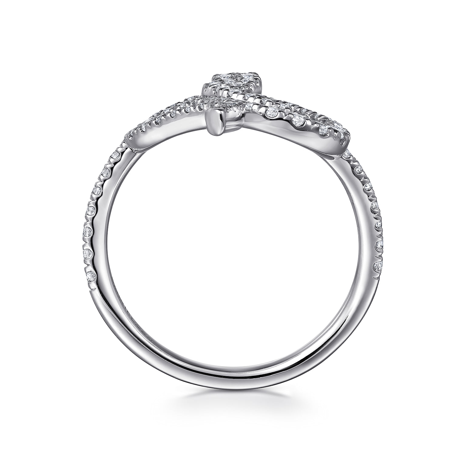 Diamond Snake Ladies Ring in 14K White Gold, photograph 2