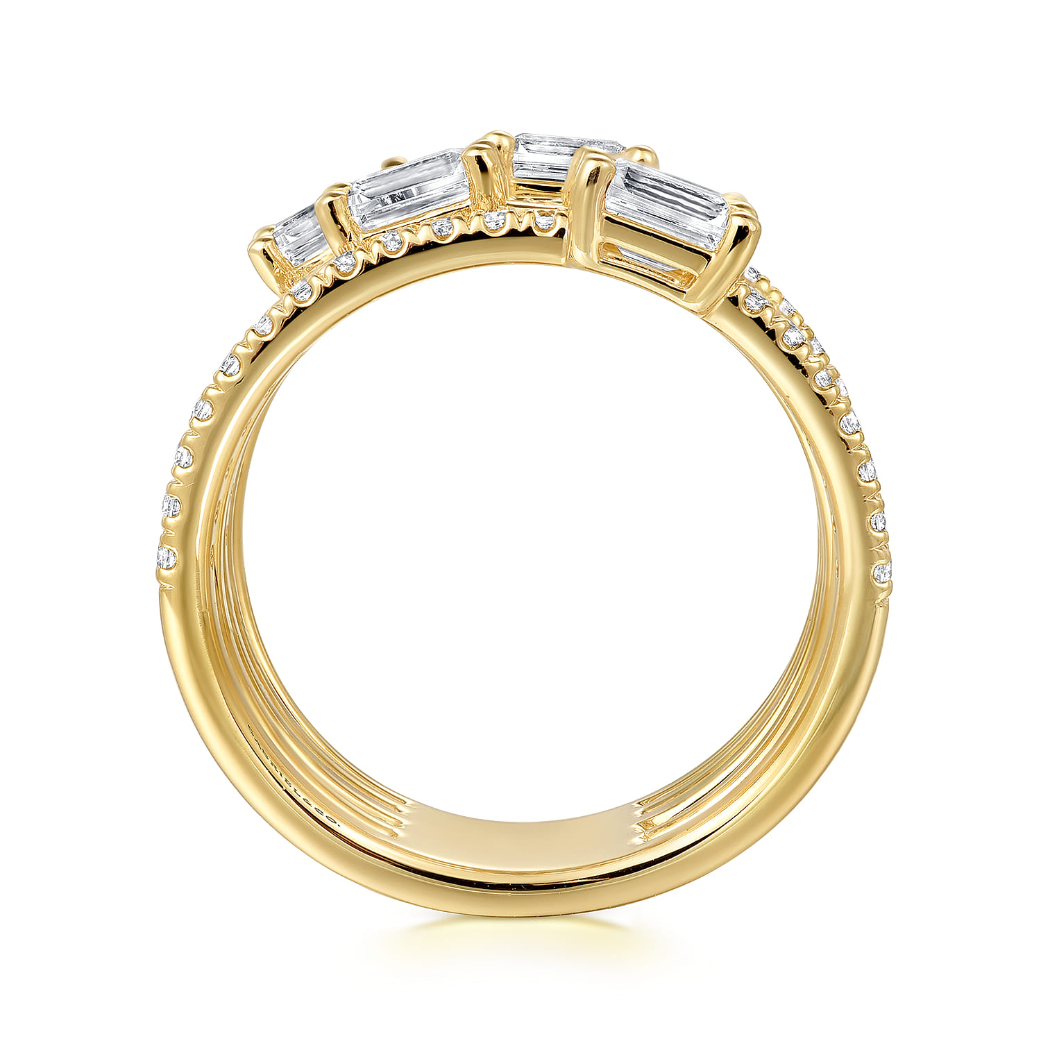 Diamond Easy Stackable Ladies Ring in 18K Yellow Gold, photograph 2