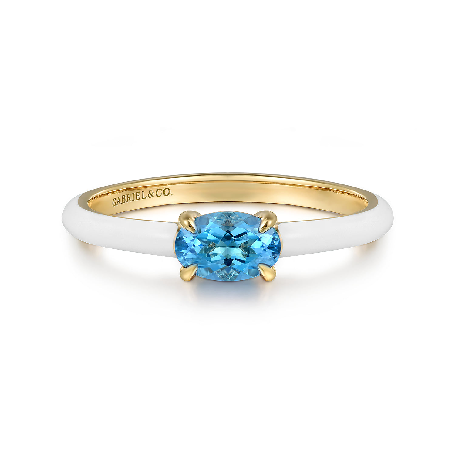 Blue Topaz Cocktail Stackable with White Enamel