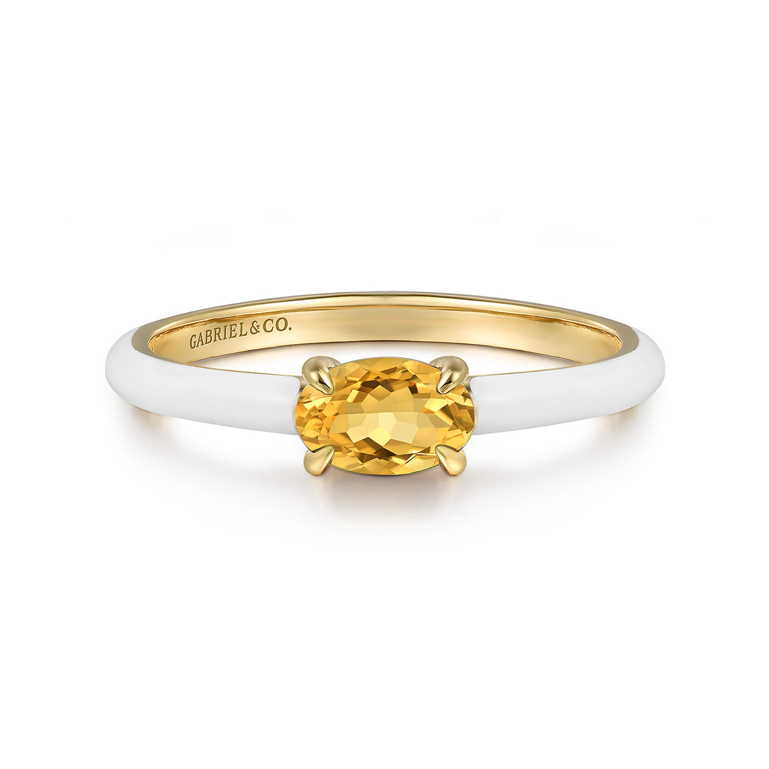 Citrine Cocktail Stackable with White Enamel