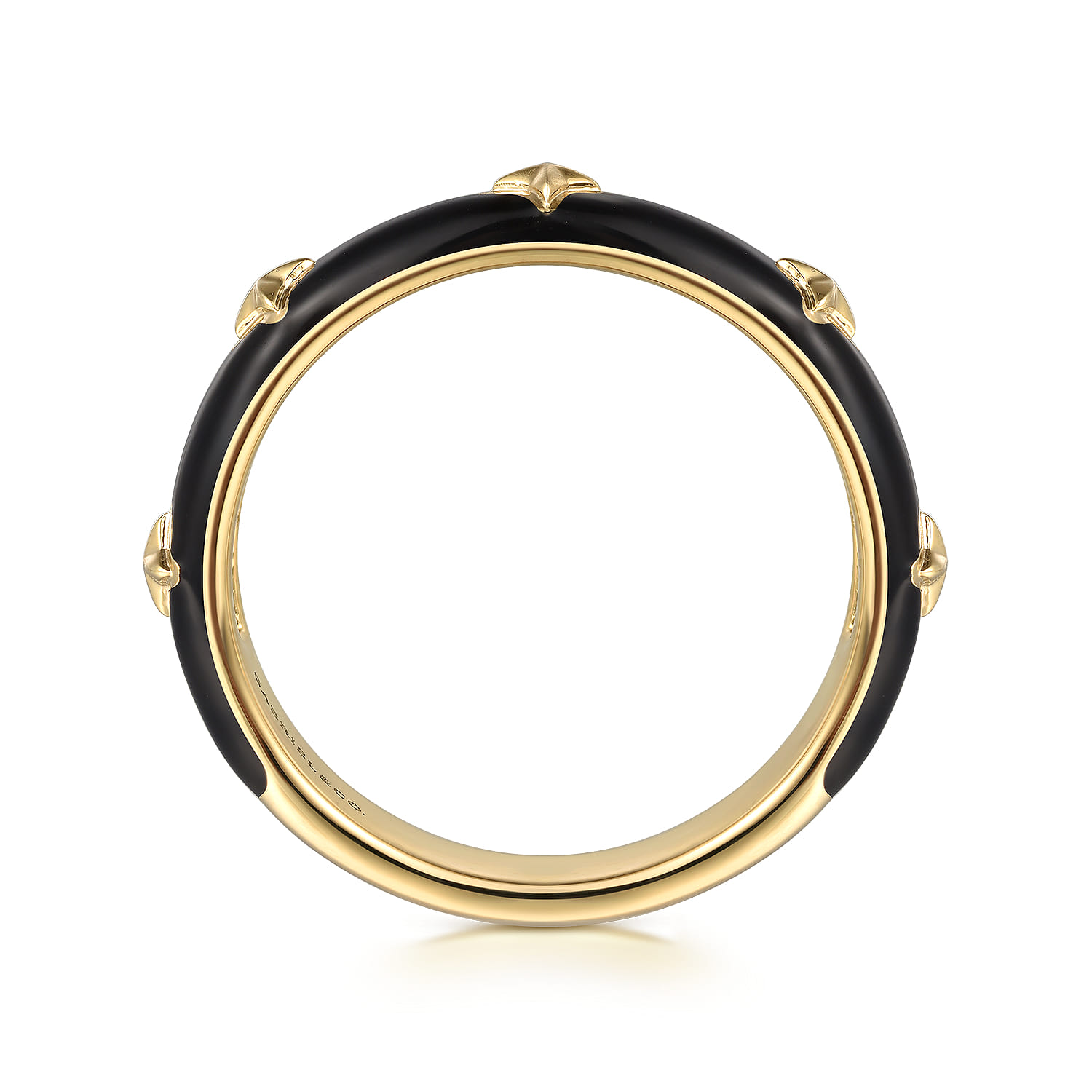 Star Split Stackable with Enamel in 14K Yellow Gold, photograph 2