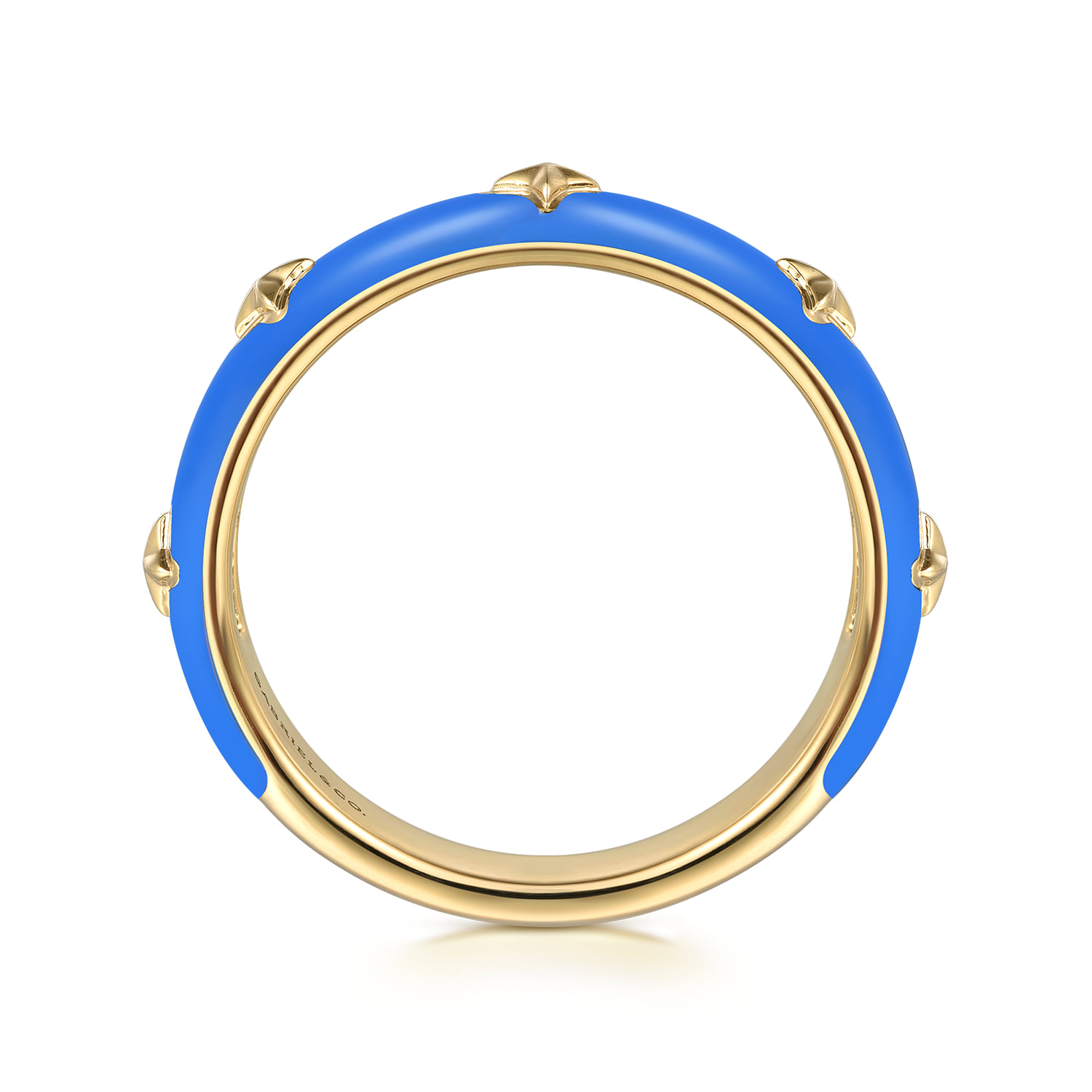 Star Split Stackable with Enamel in 14K Yellow Gold, photograph 2