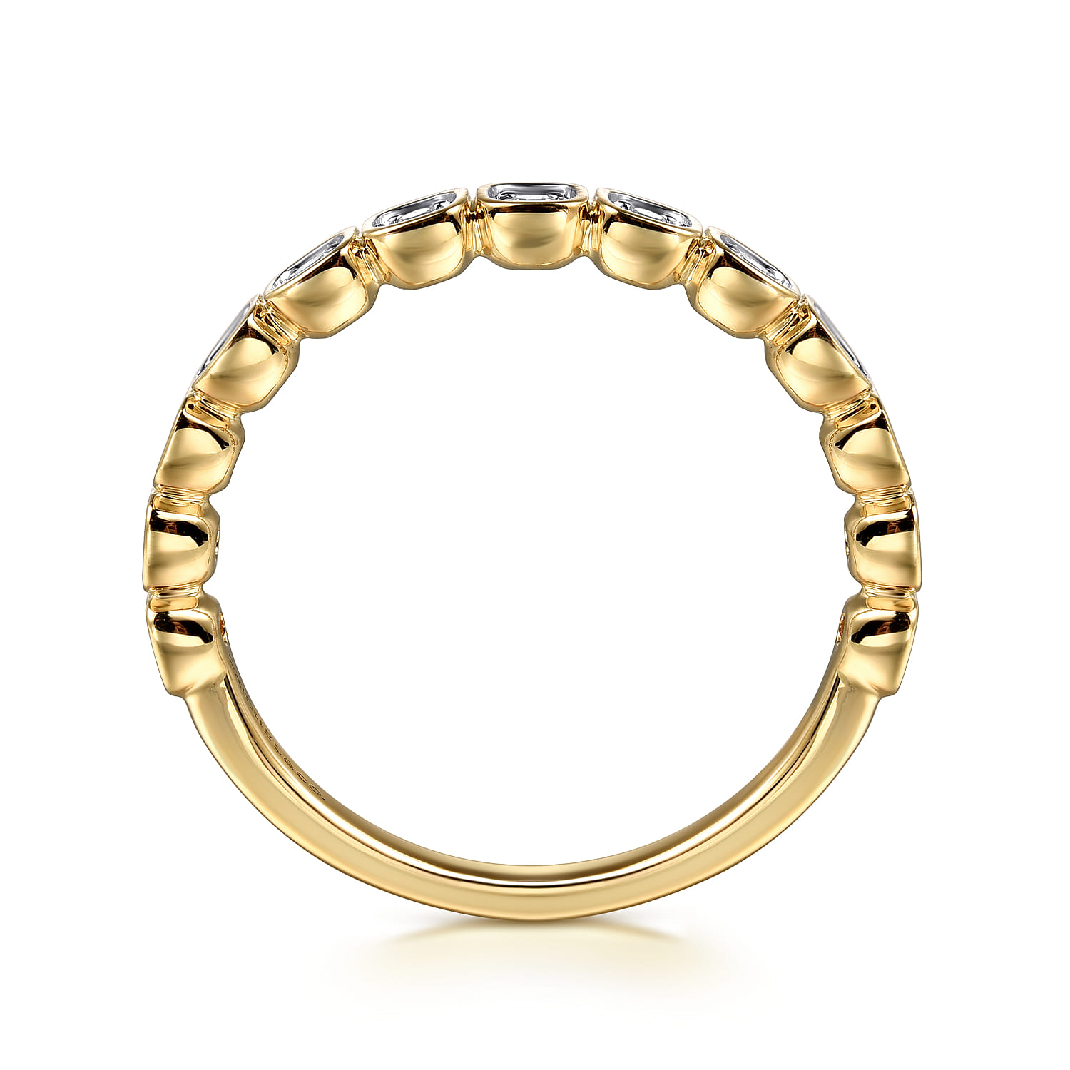 Diamond Stackable Ring 0.2ct in 14K Yellow Gold, photograph 2