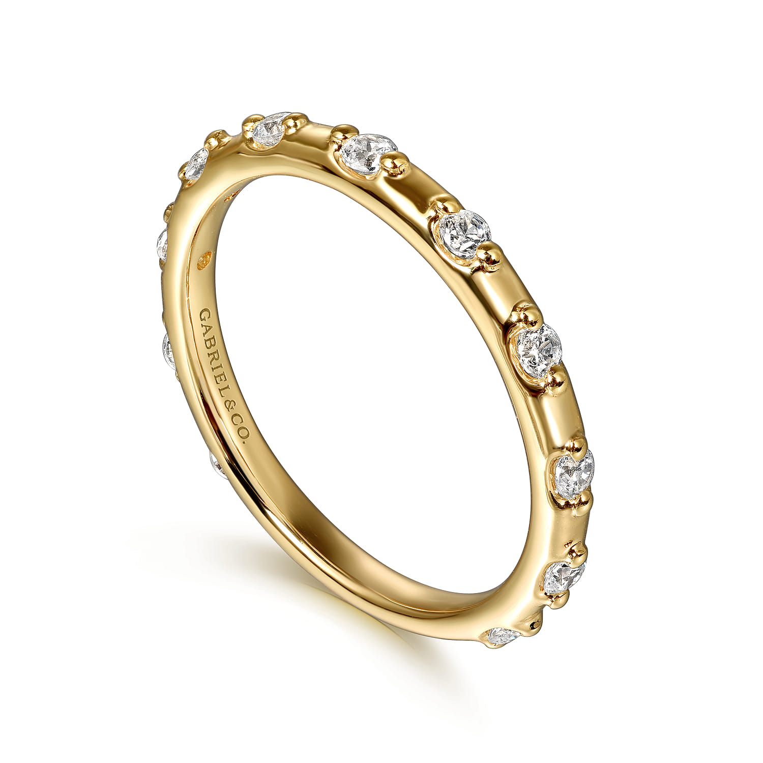 Stackable Ring Diamond 0.3ct in 14K Yellow Gold, photograph 3