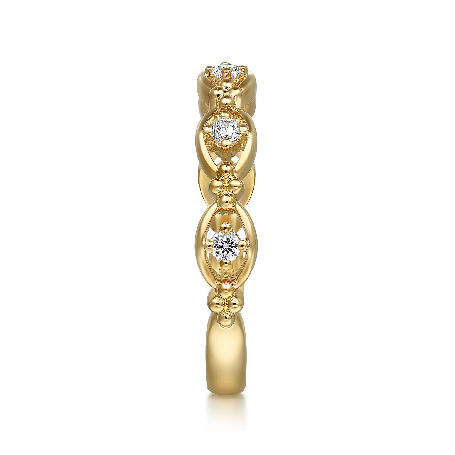 Bujukan Diamond Stackable Ring in 14K Yellow Gold, photograph 4