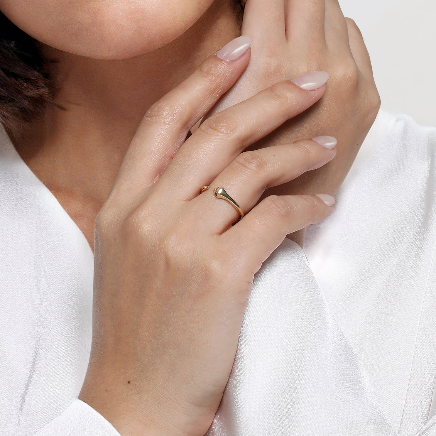 Stackable Open Ring Snake Ruby in 14K Yellow Gold, photograph 6