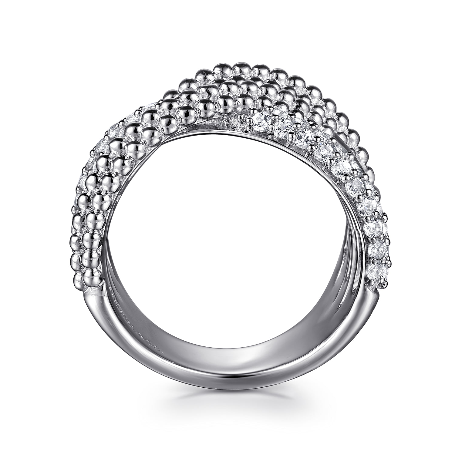 Bujukan and White Sapphire Twisted Ring in Sterling Silver, photograph 2