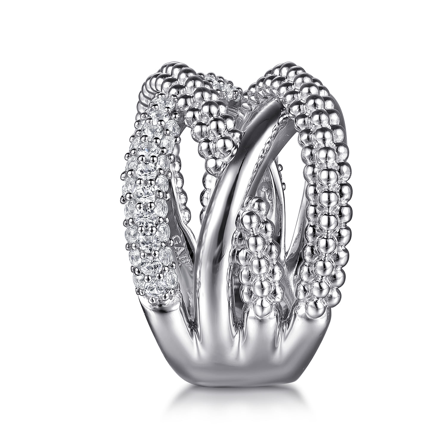 Bujukan and White Sapphire Twisted Ring in Sterling Silver, photograph 4