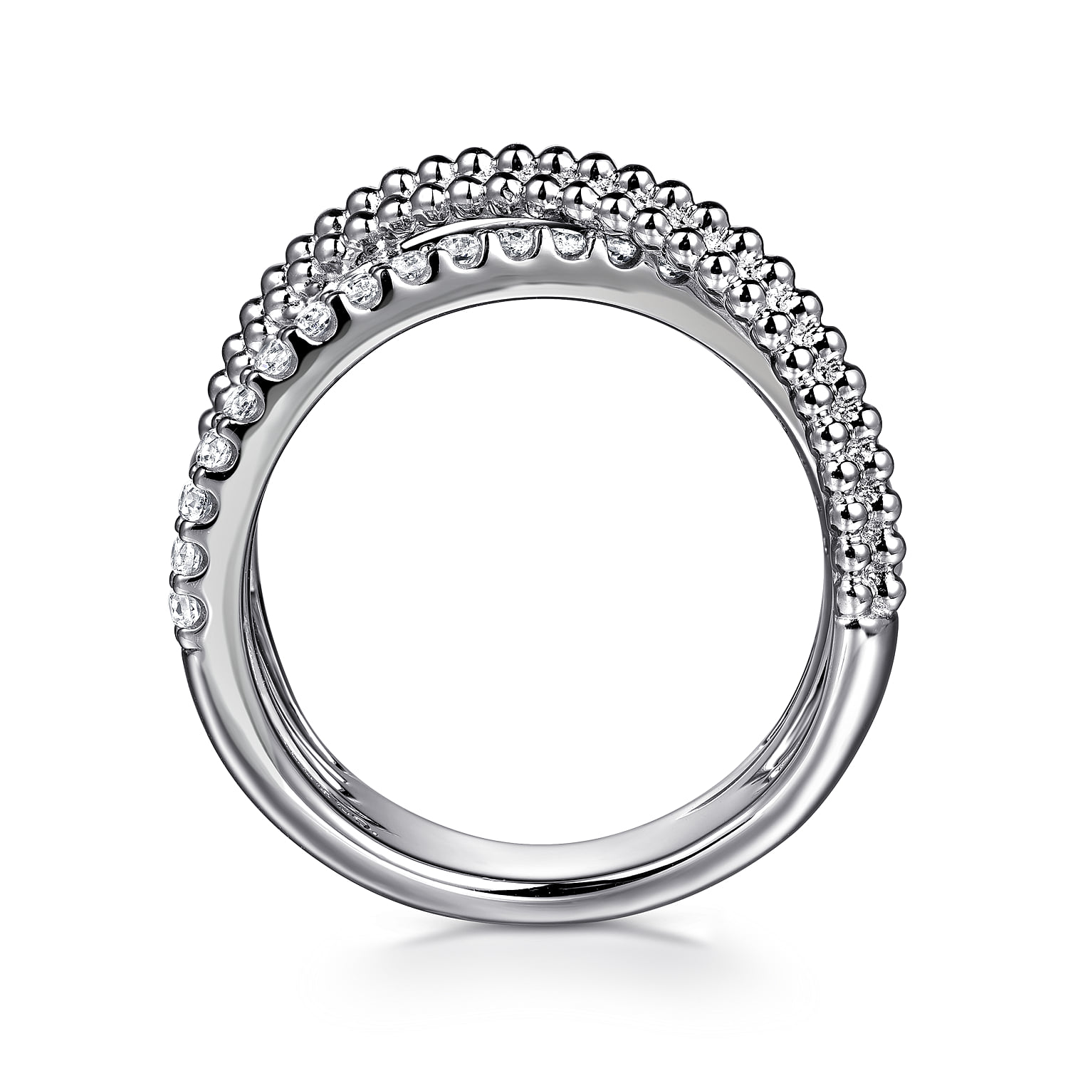 Bujukan White Sapphire Criss Cross Ring in Sterling Silver, photograph 2